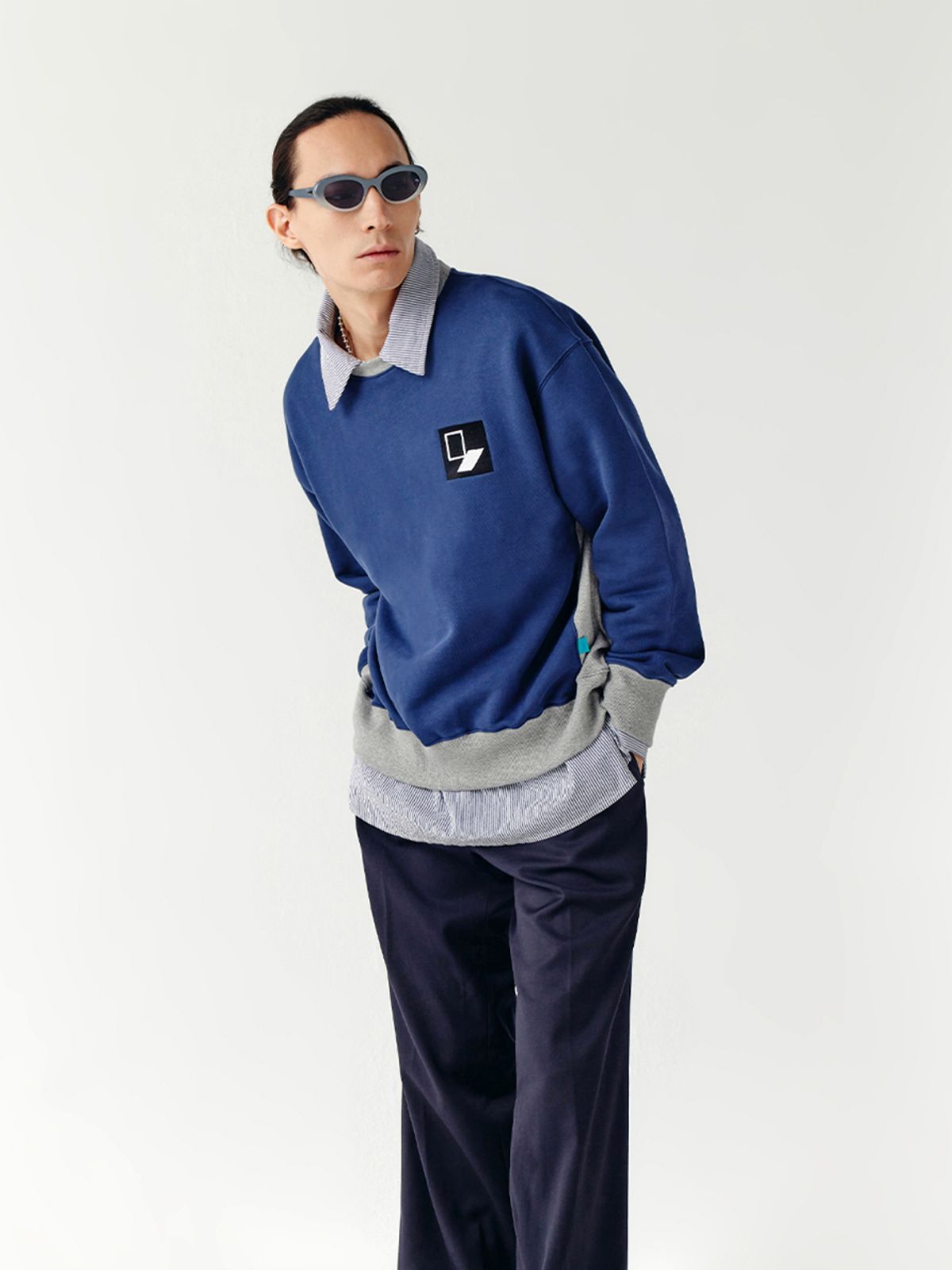 챈세스노이(CHANCE'S NOI) DoorBox Sweat Shirt (Mix-Navy)