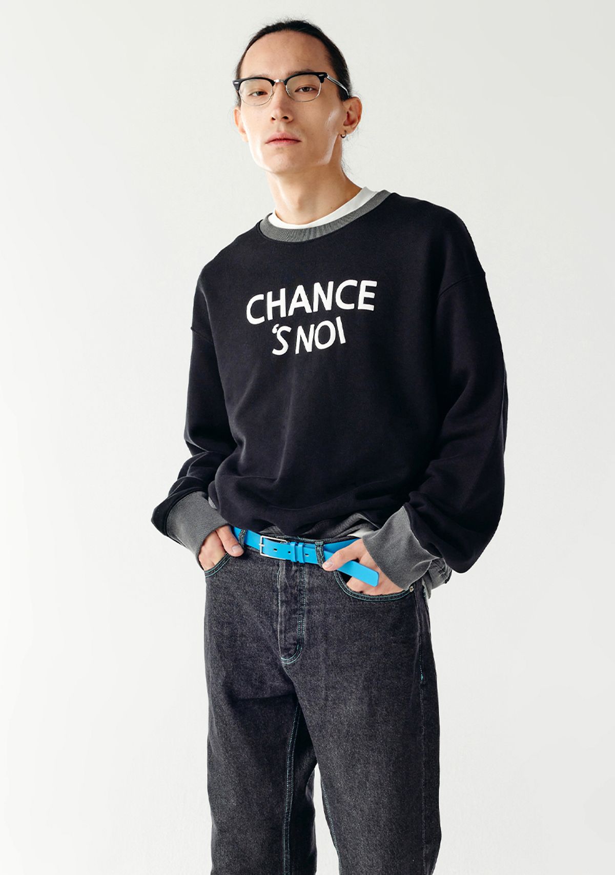 챈세스노이(CHANCE'S NOI) Snoi Sweat Shirt (Mix-Black)