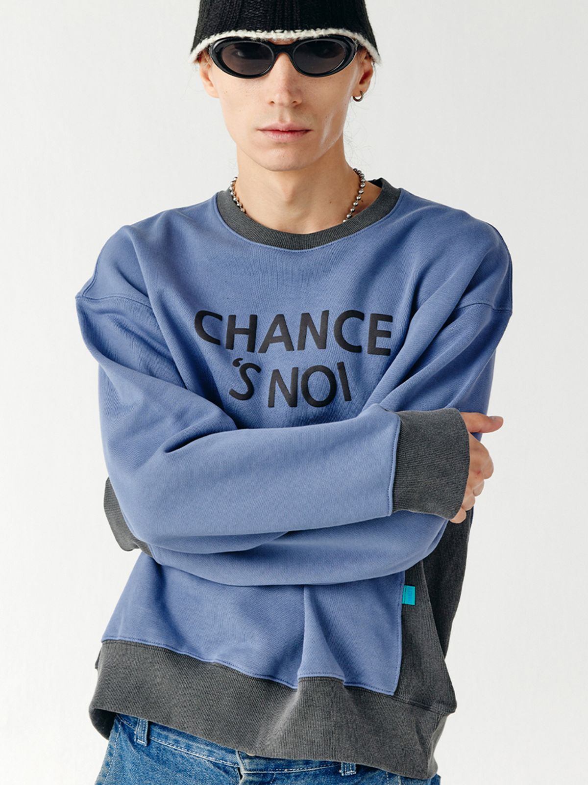 챈세스노이(CHANCE'S NOI) Snoi Sweat Shirt (Mix-Blue)