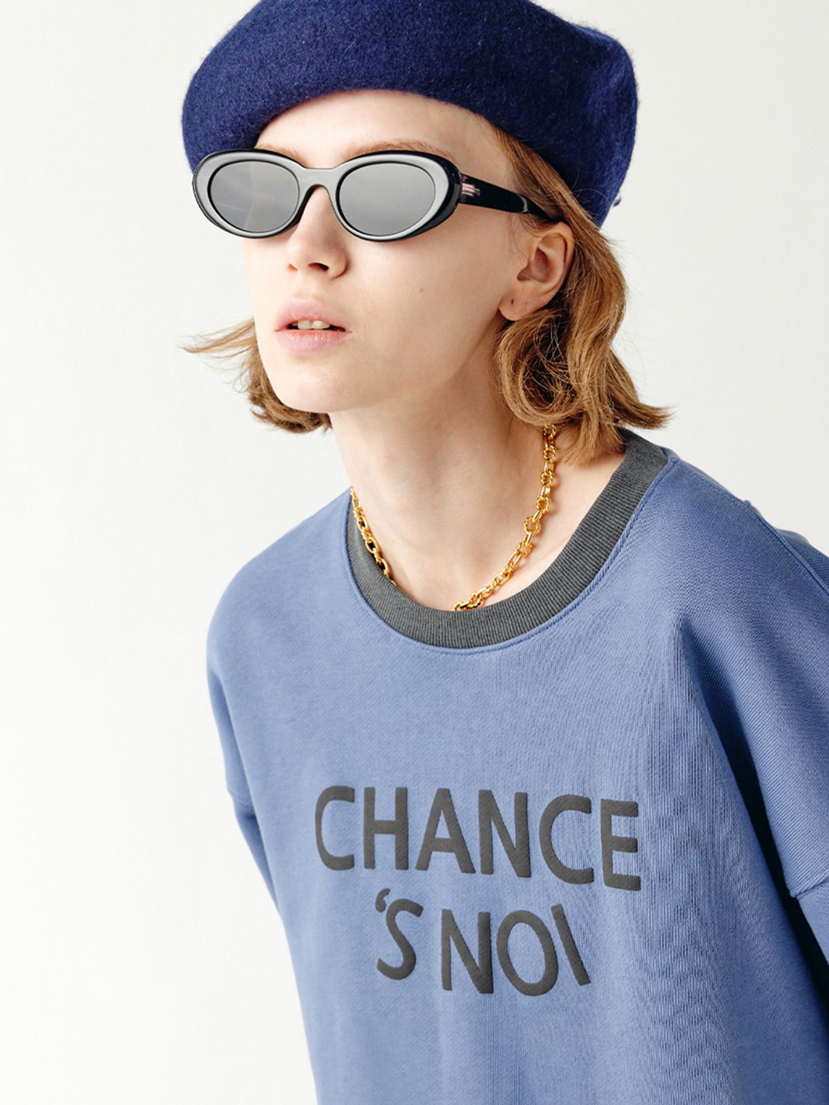 챈세스노이(CHANCE'S NOI) Snoi Sweat Shirt (Mix-Blue)