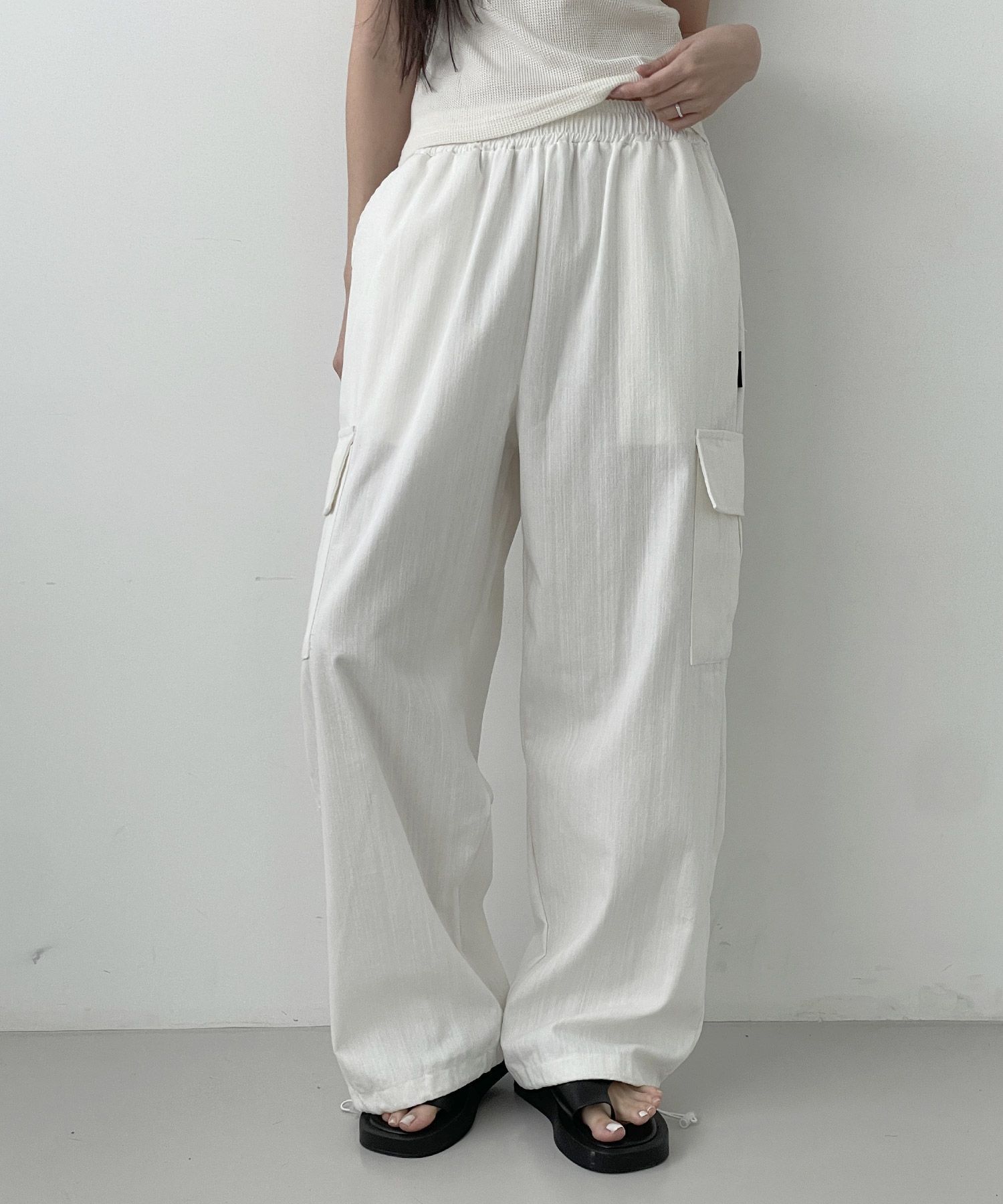 ●muahmuah● Wide cargo denim pants white _MUP23008_ MUSINSA | MUAHMUAH Wide Cargo Denim Pants [3 Colors]