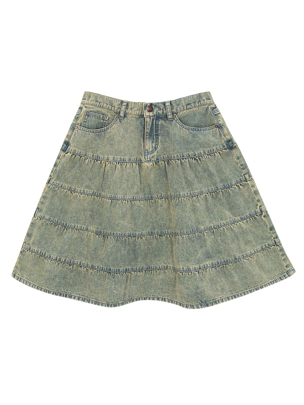 에즈이프 캘리(ASIF CALIE) CALIE DENIM MIDI SKIRT BLUE