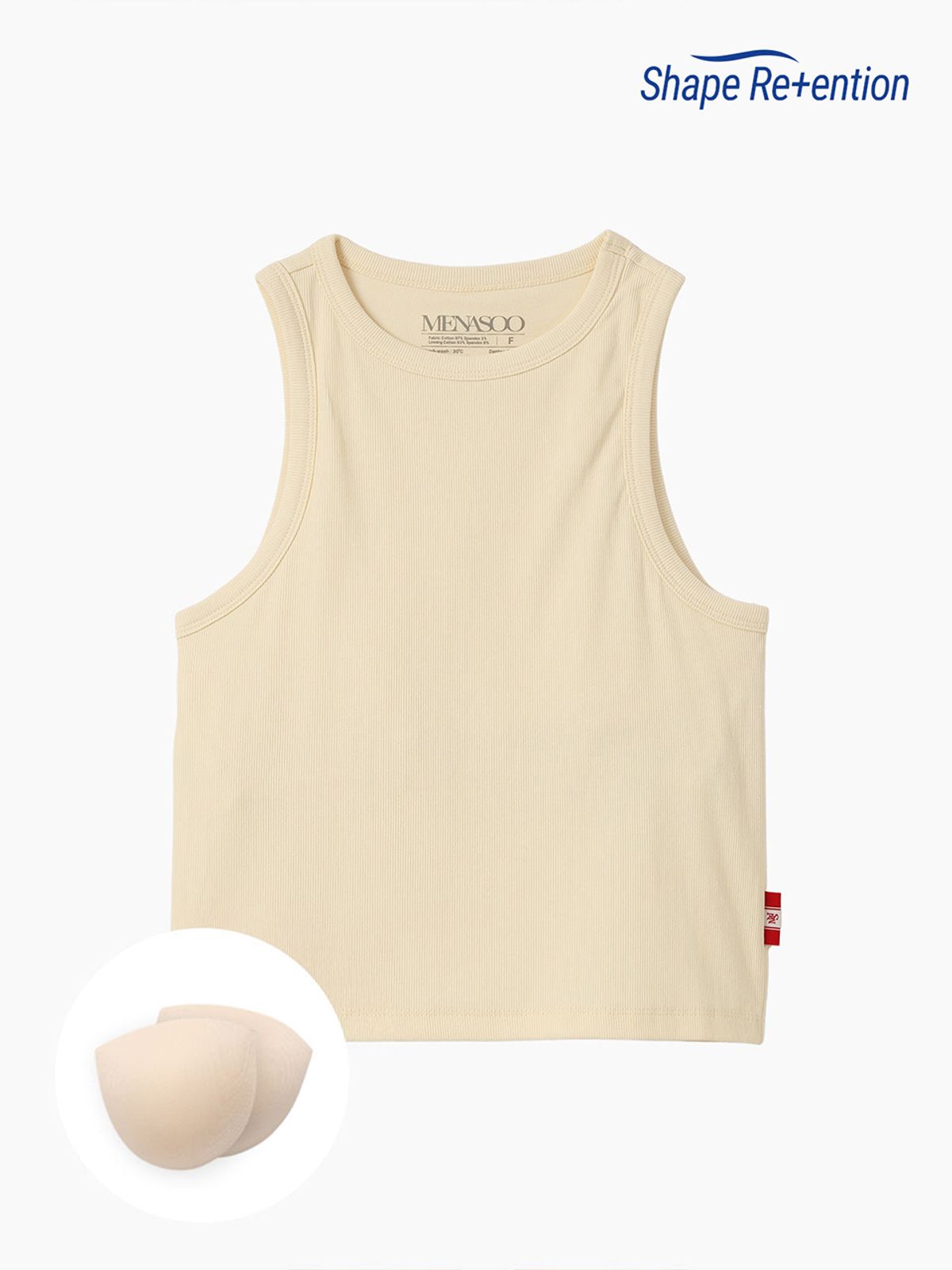 미나수(MENASOO) MNS SPANDEX TANK TOP CREAM_이너브라
