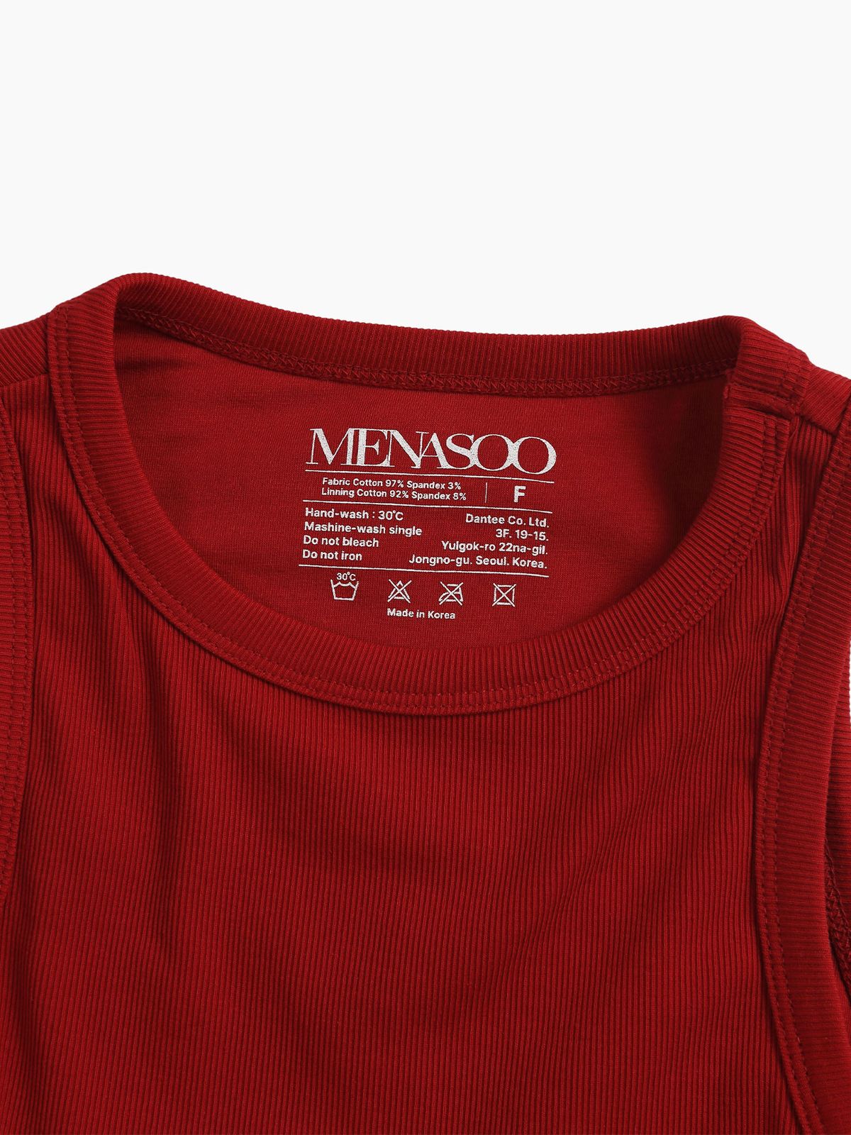 미나수(MENASOO) MNS SPANDEX TANK TOP RED_이너브라