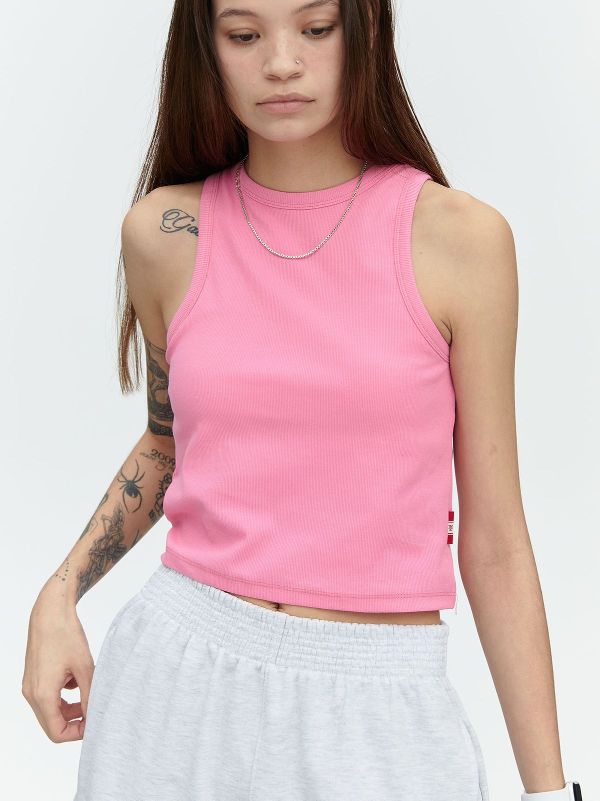 미나수(MENASOO) MNS SPANDEX TANK TOP PINK_이너브라