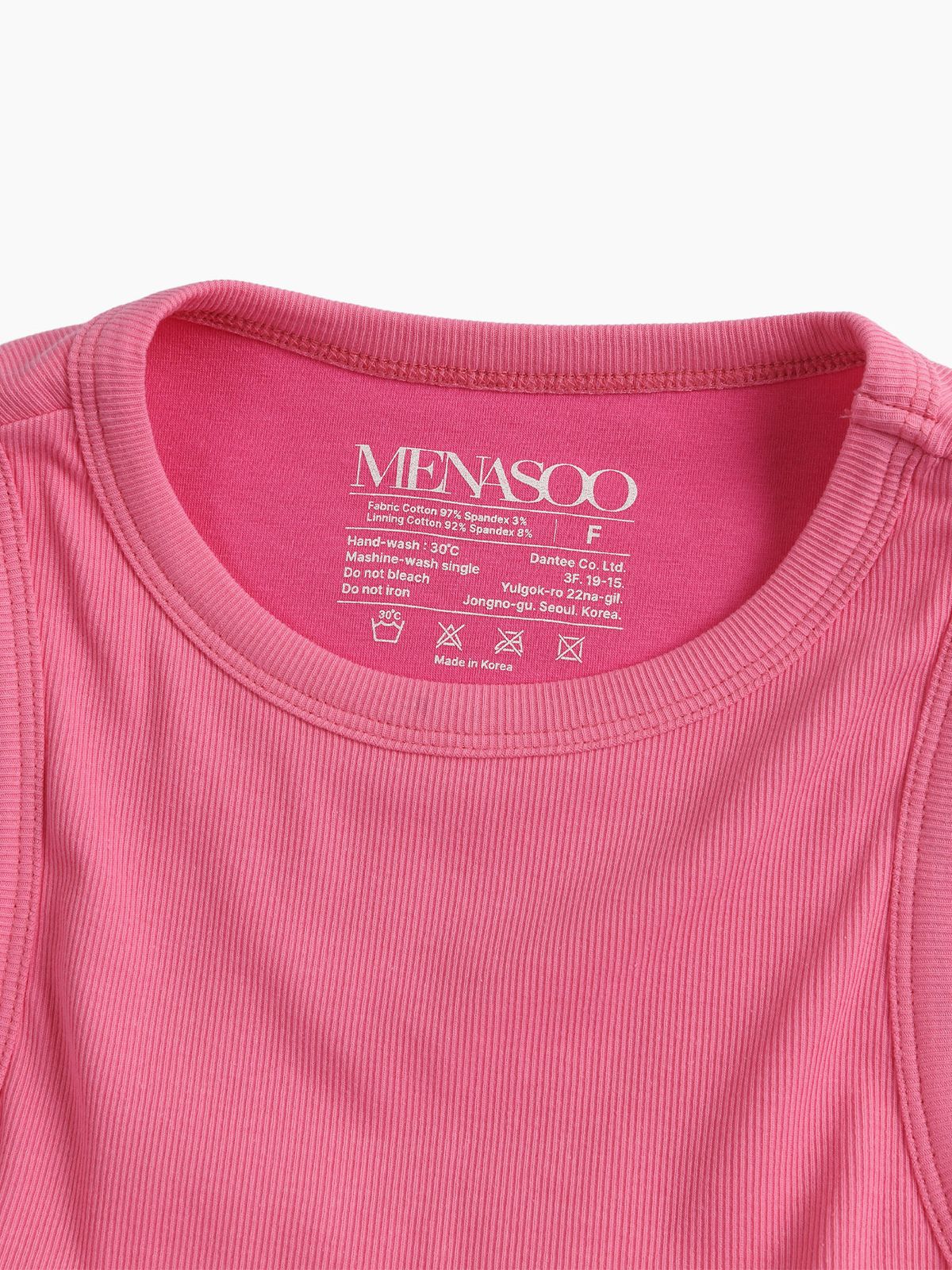 미나수(MENASOO) MNS SPANDEX TANK TOP PINK_이너브라
