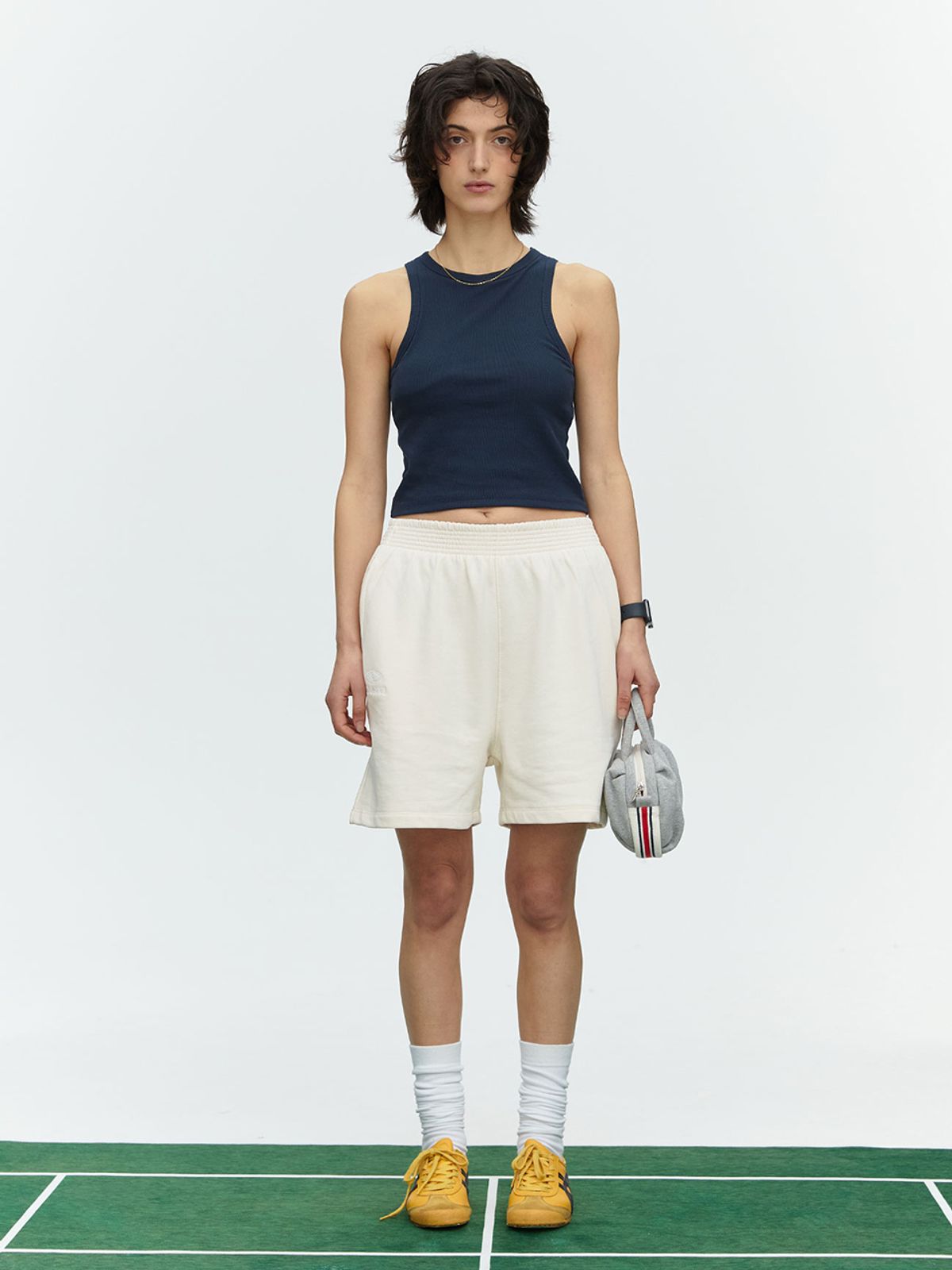 미나수(MENASOO) MNS SPANDEX TANK TOP NAVY_이너브라