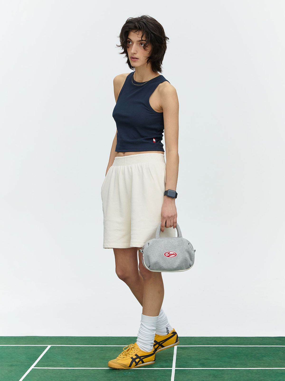 미나수(MENASOO) MNS SPANDEX TANK TOP NAVY_이너브라