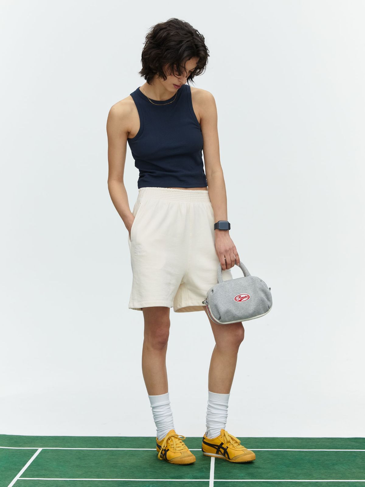 미나수(MENASOO) MNS SPANDEX TANK TOP NAVY_이너브라