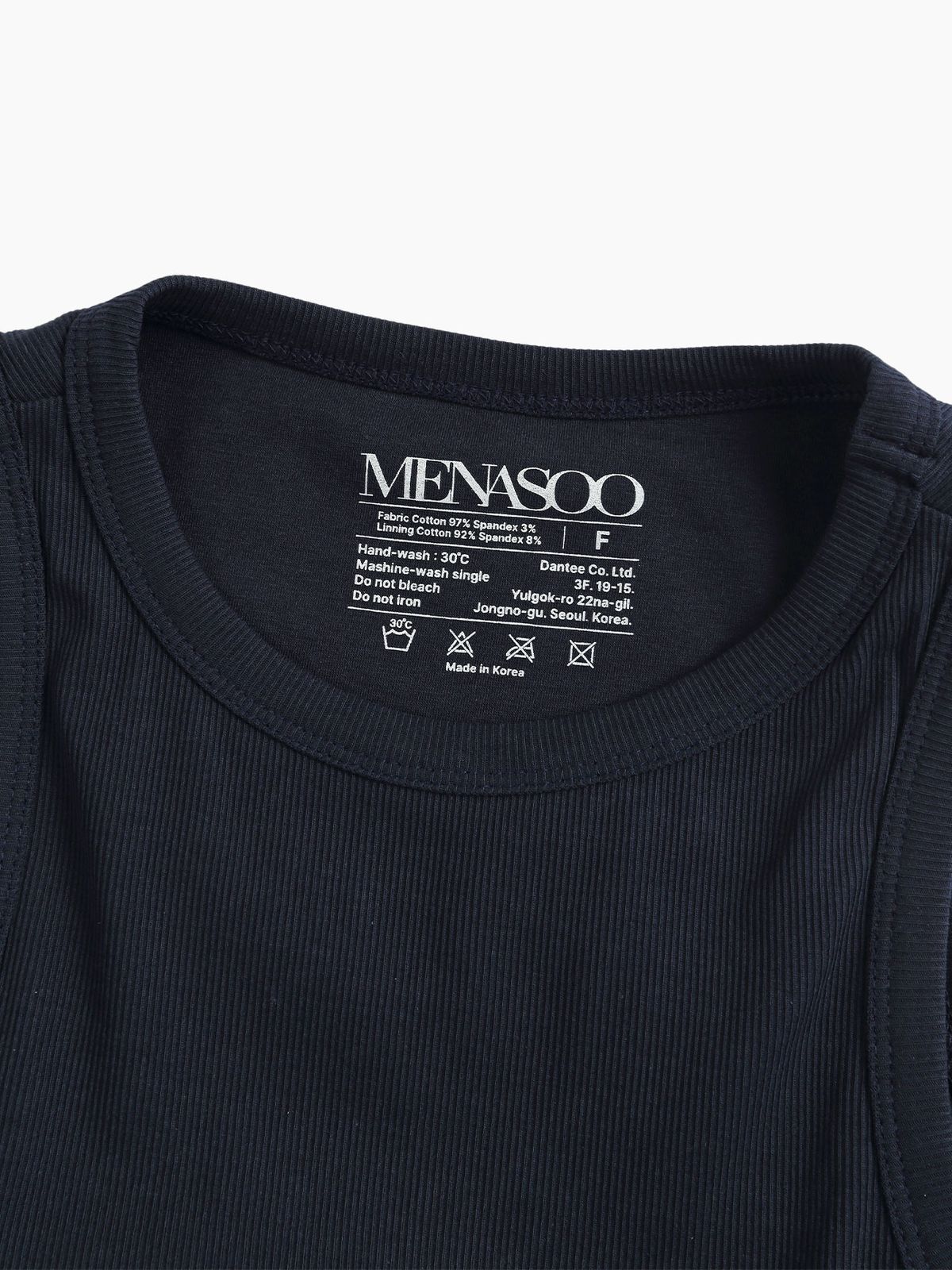 미나수(MENASOO) MNS SPANDEX TANK TOP NAVY_이너브라