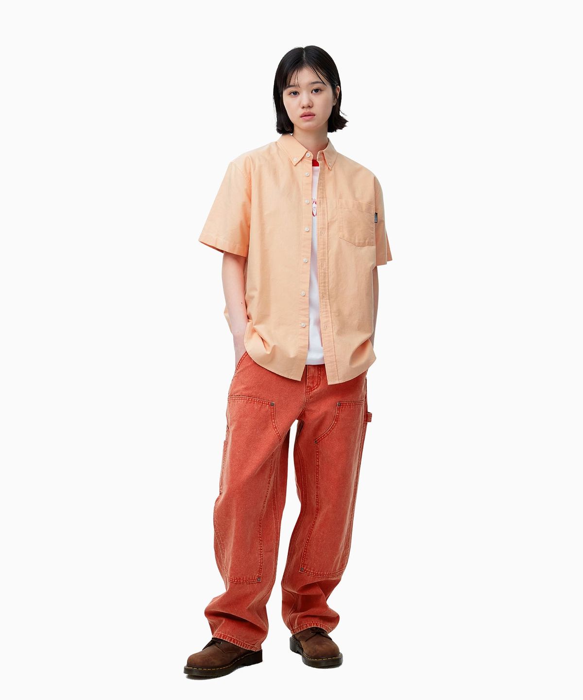 디스이즈네버댓(THISISNEVERTHAT) Oxford S/S Shirt Apricot