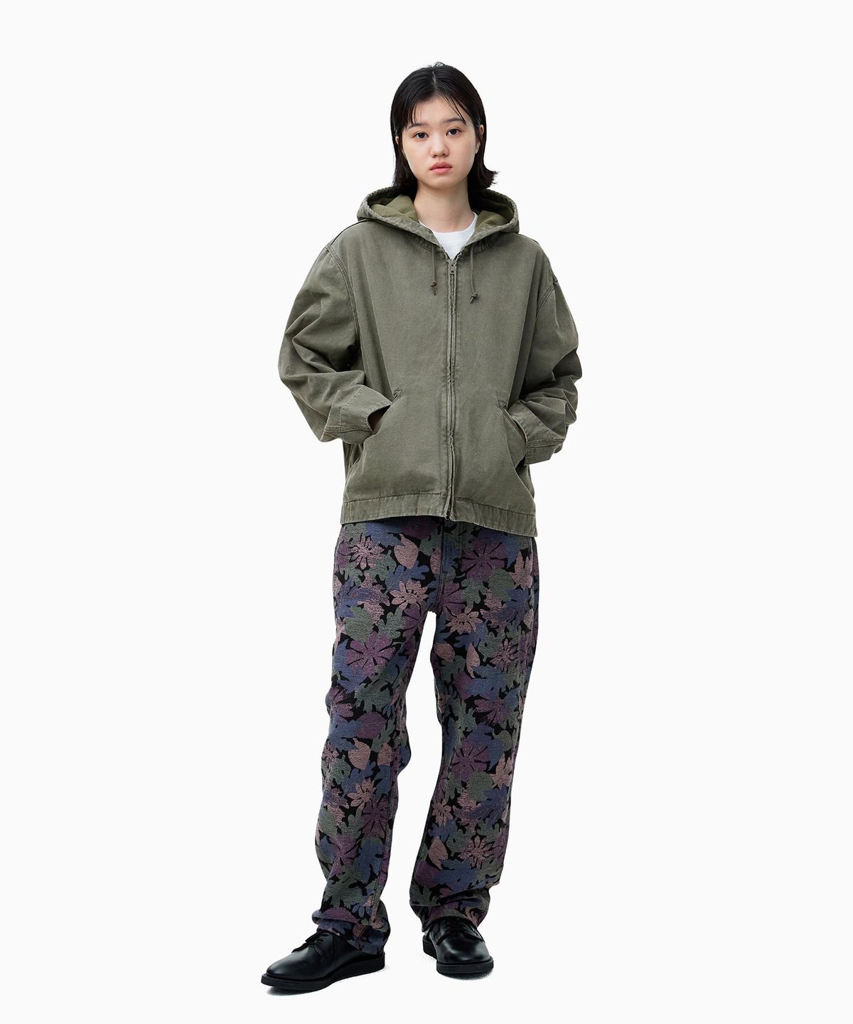 디스이즈네버댓(THISISNEVERTHAT) Washed Carpenter Jacket Olive Drab