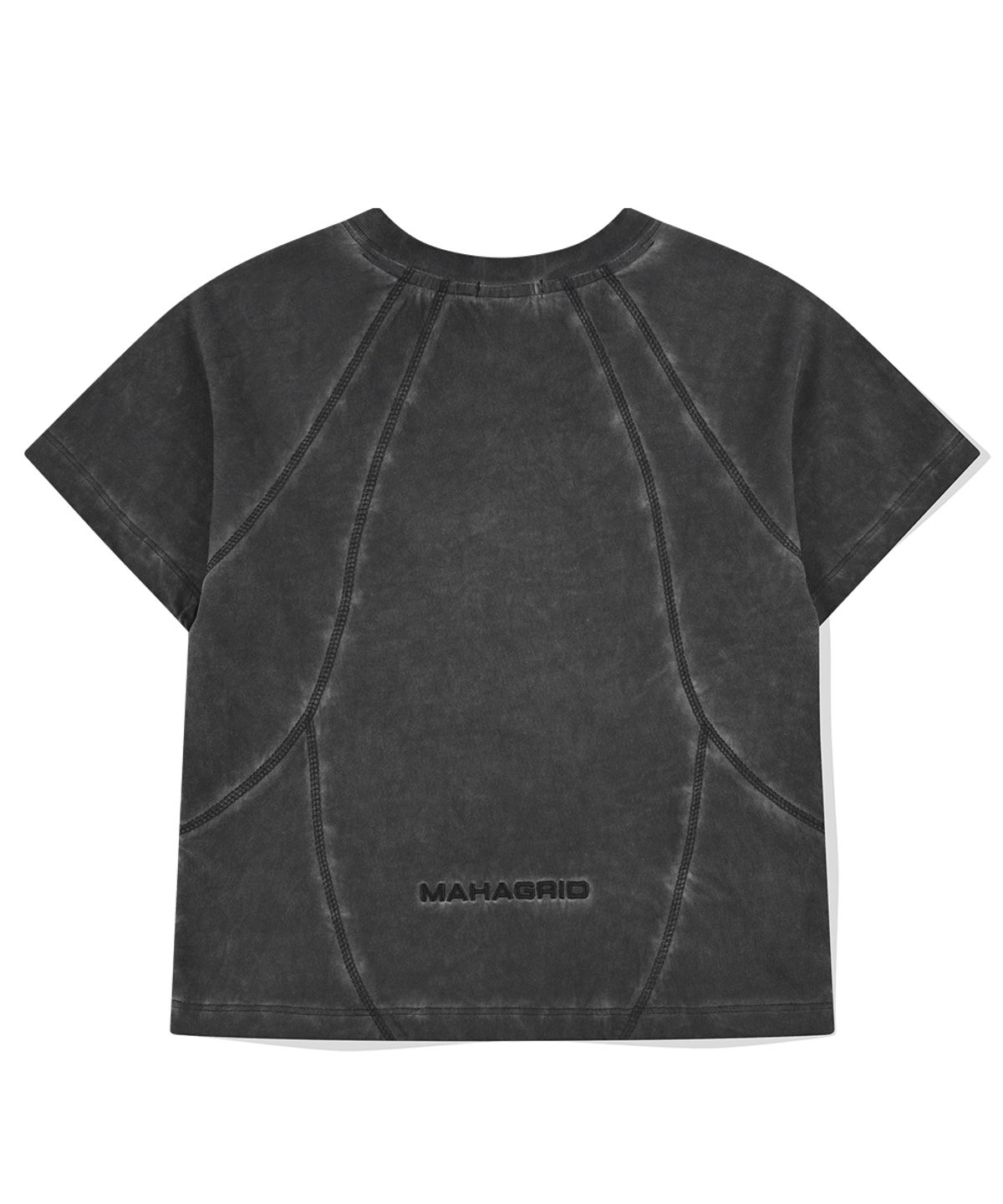 마하그리드(MAHAGRID) CURVED SEAM CROP TEE CHARCOAL(MG2EMFT580A)