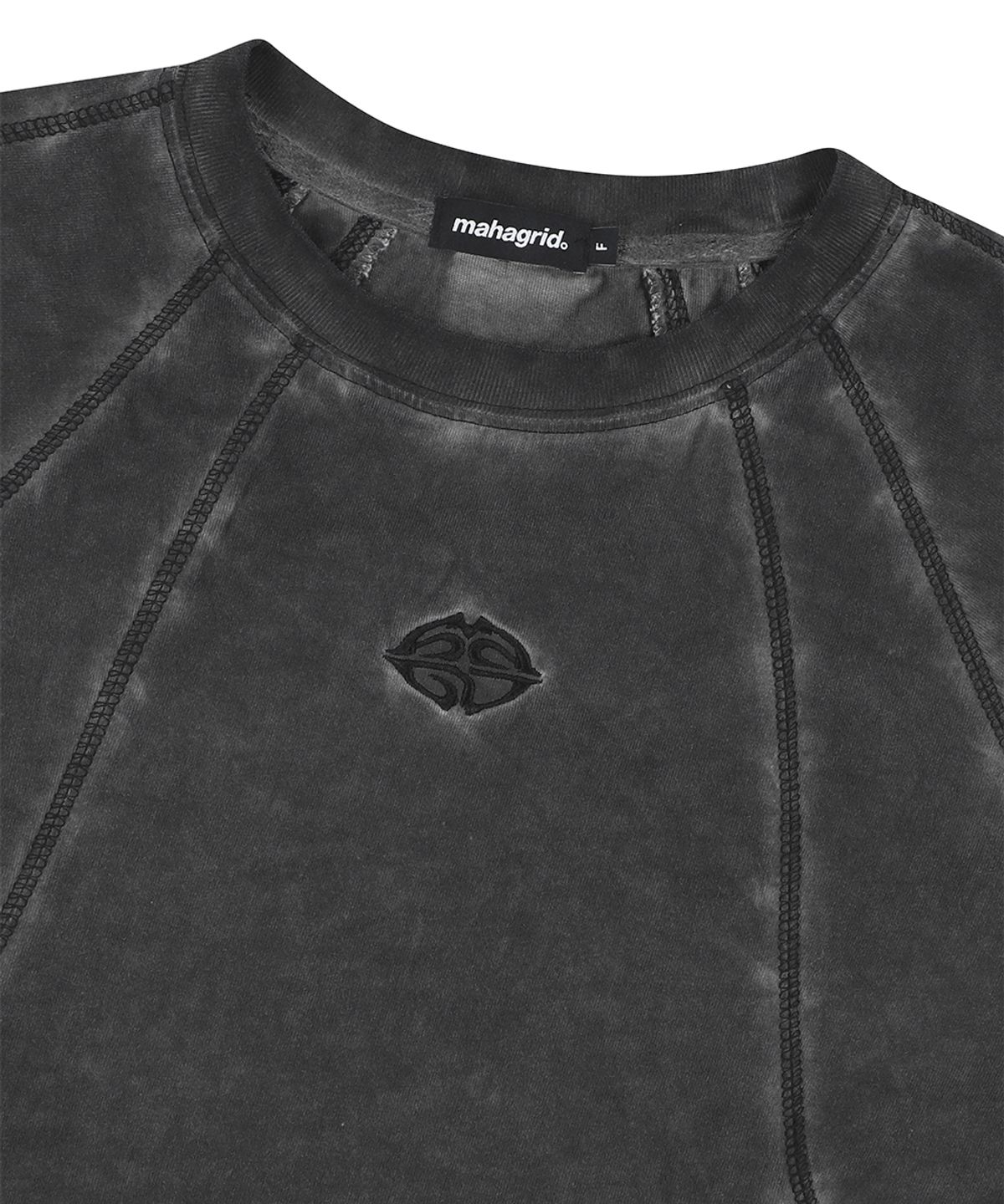 마하그리드(MAHAGRID) CURVED SEAM CROP TEE CHARCOAL(MG2EMFT580A)