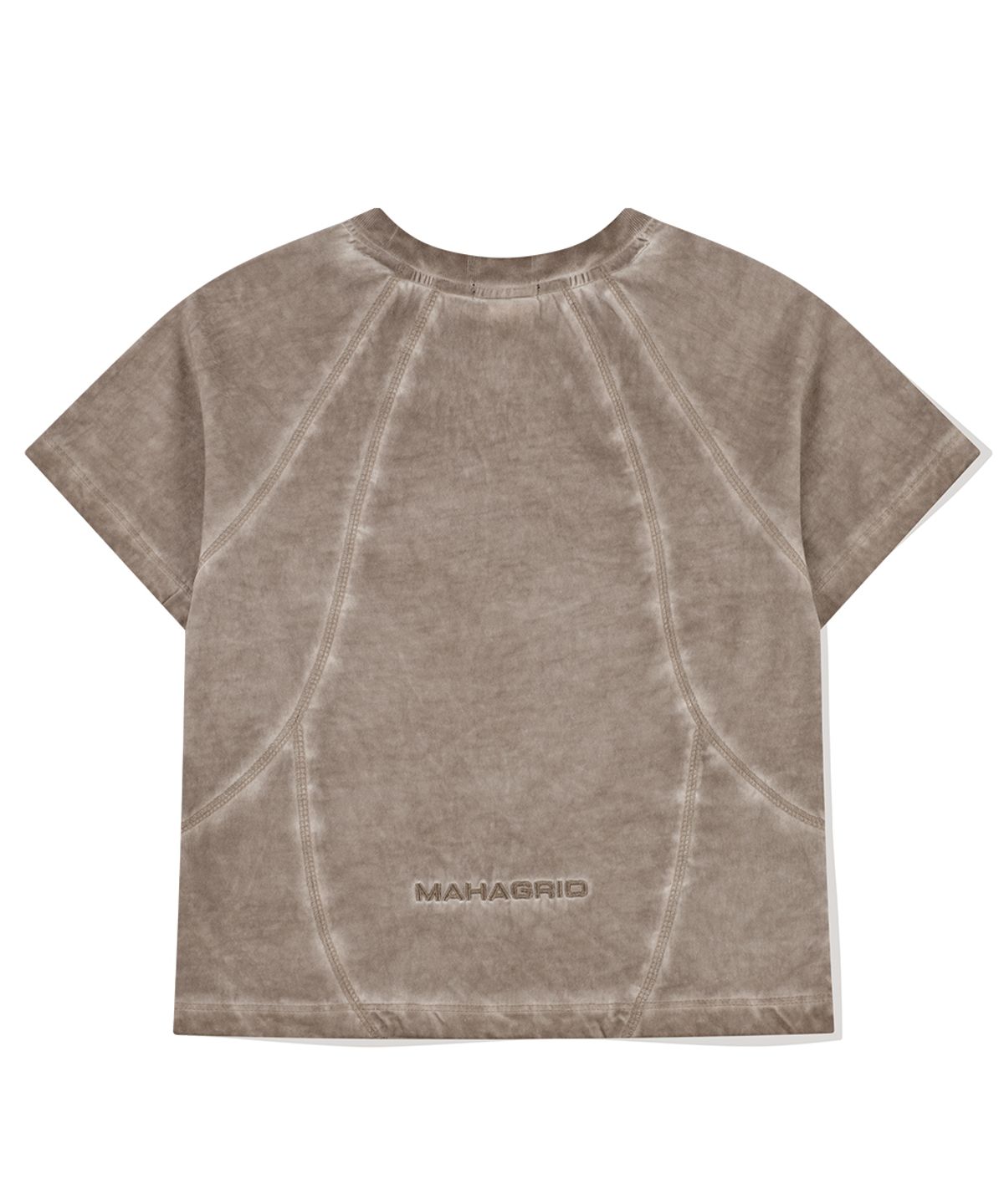 마하그리드(MAHAGRID) CURVED SEAM CROP TEE BEIGE(MG2EMFT580A)