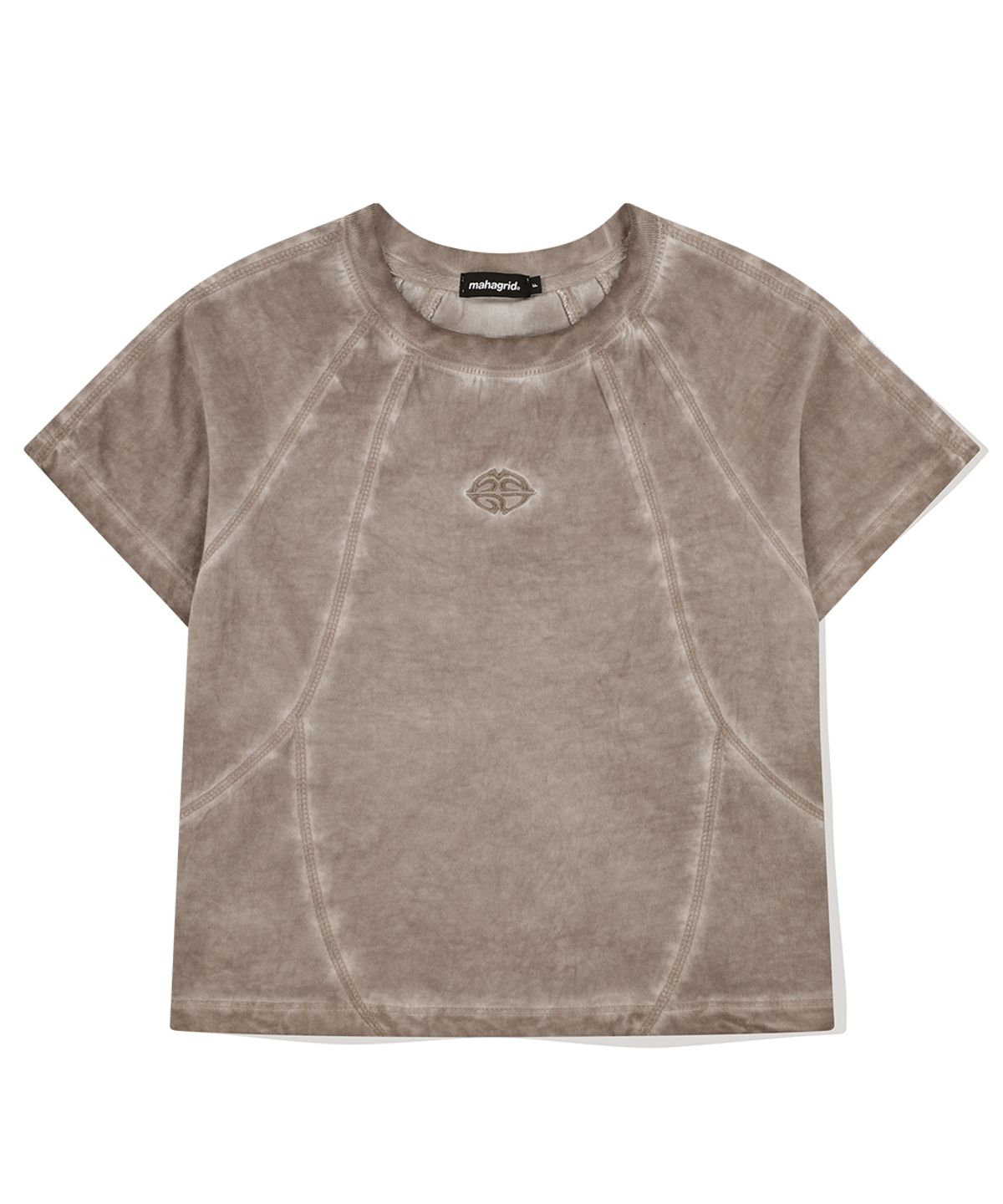 마하그리드(MAHAGRID) CURVED SEAM CROP TEE BEIGE(MG2EMFT580A)