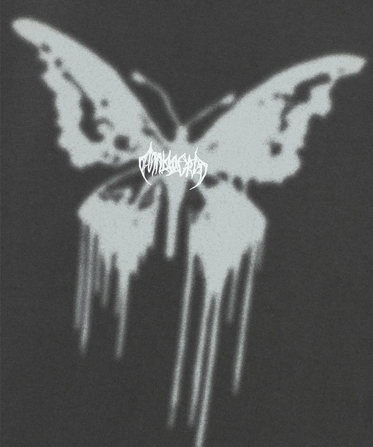 마하그리드(MAHAGRID) BUTTERFLY GOTH CROP TEE CHARCOAL(MG2EMFT583A)
