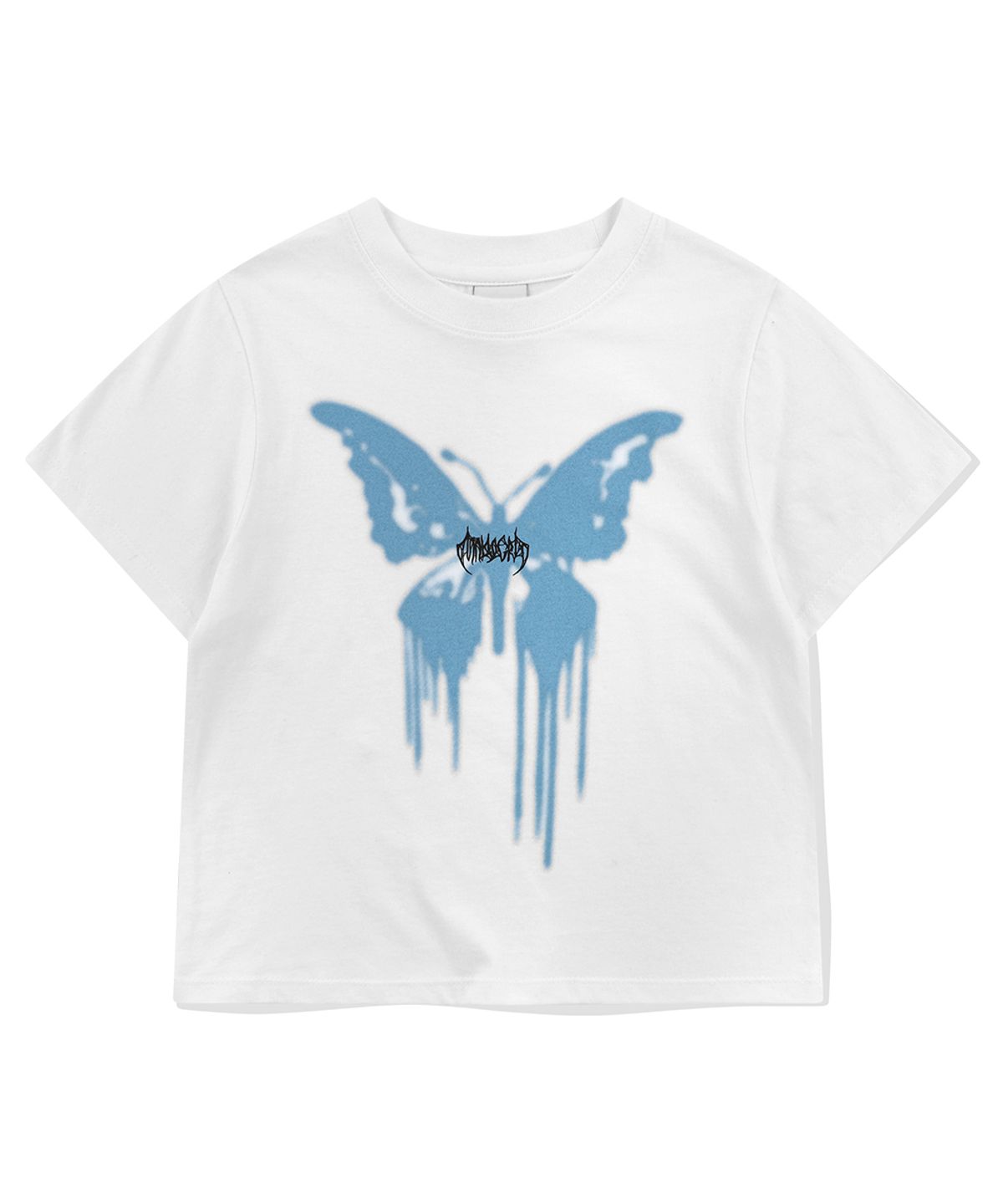 마하그리드(MAHAGRID) BUTTERFLY GOTH CROP TEE WHITE(MG2EMFT583A)