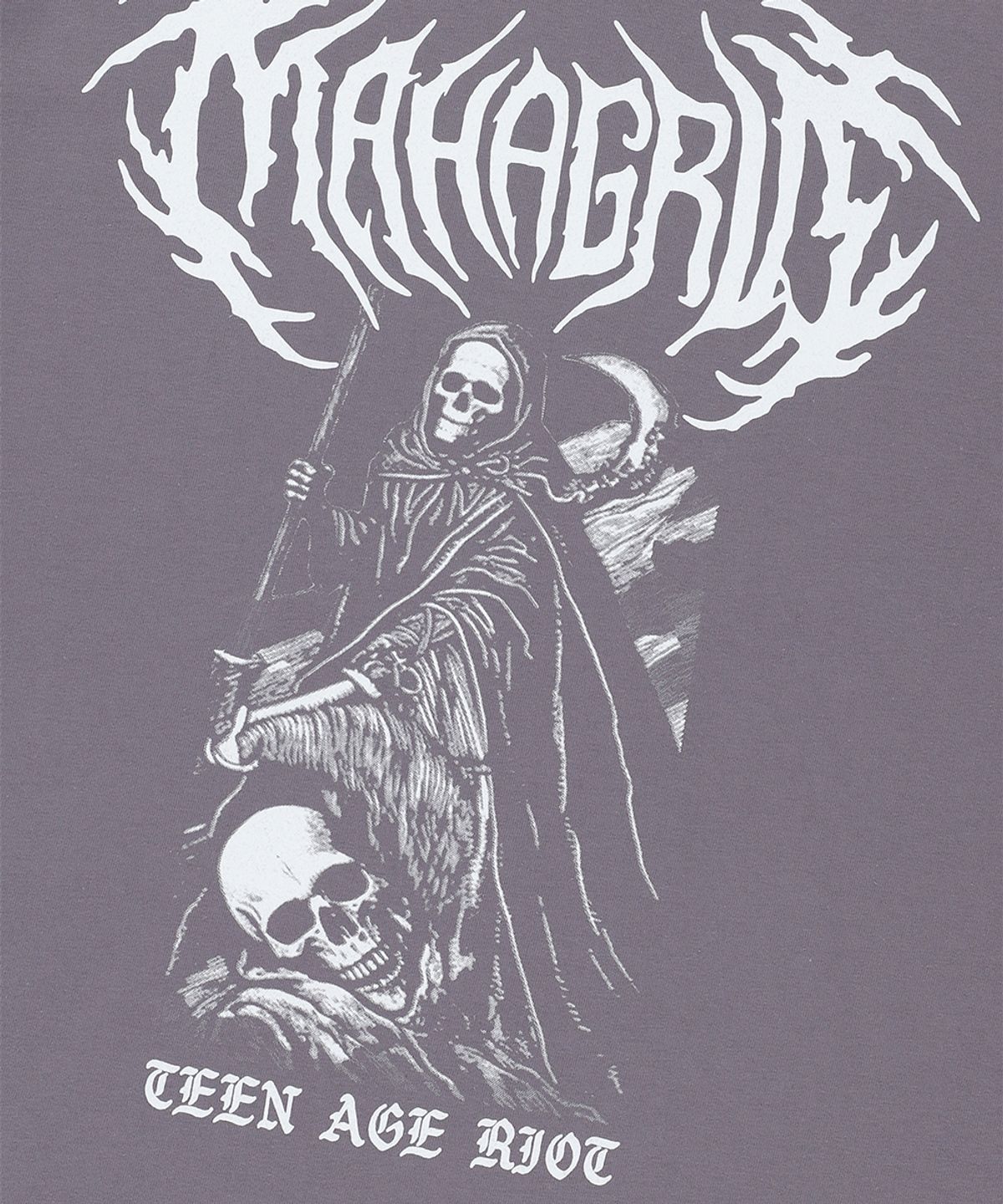 마하그리드(MAHAGRID) SKELETON GOTH LOGO TEE PURPLE(MG2EMMT513A)