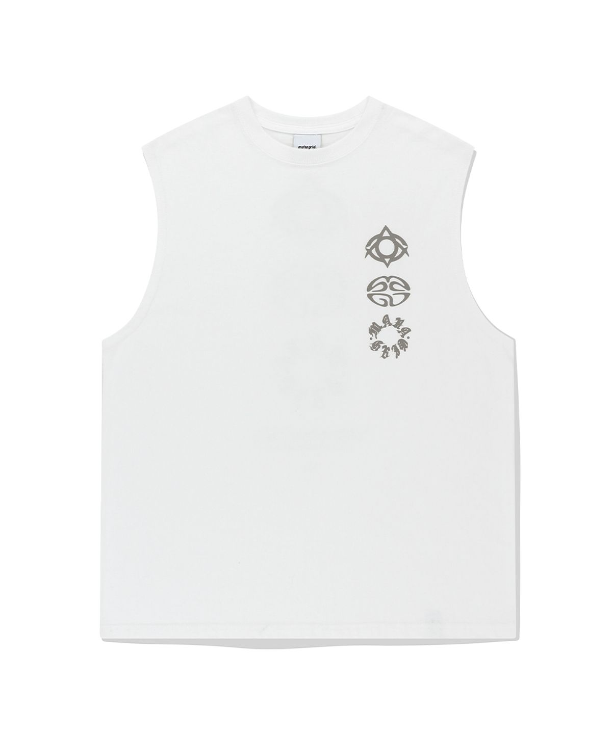 마하그리드(MAHAGRID) ECLIPSE LOGOS SLEEVELESS WHITE(MG2EMMT546A)