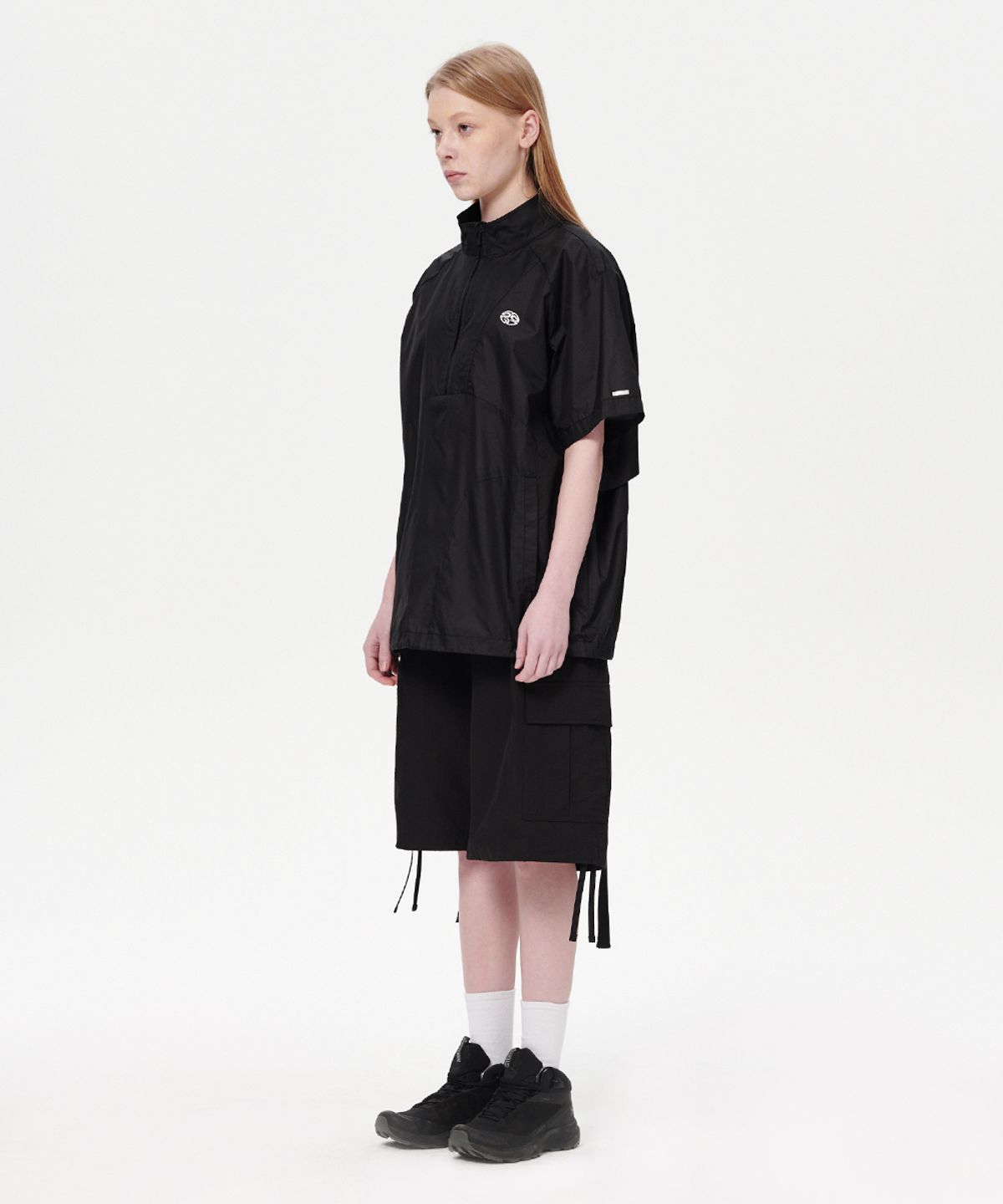마하그리드(MAHAGRID) HALF ZIP PANNEL WINDBREAKER BLACK(MG2EMMW360A)
