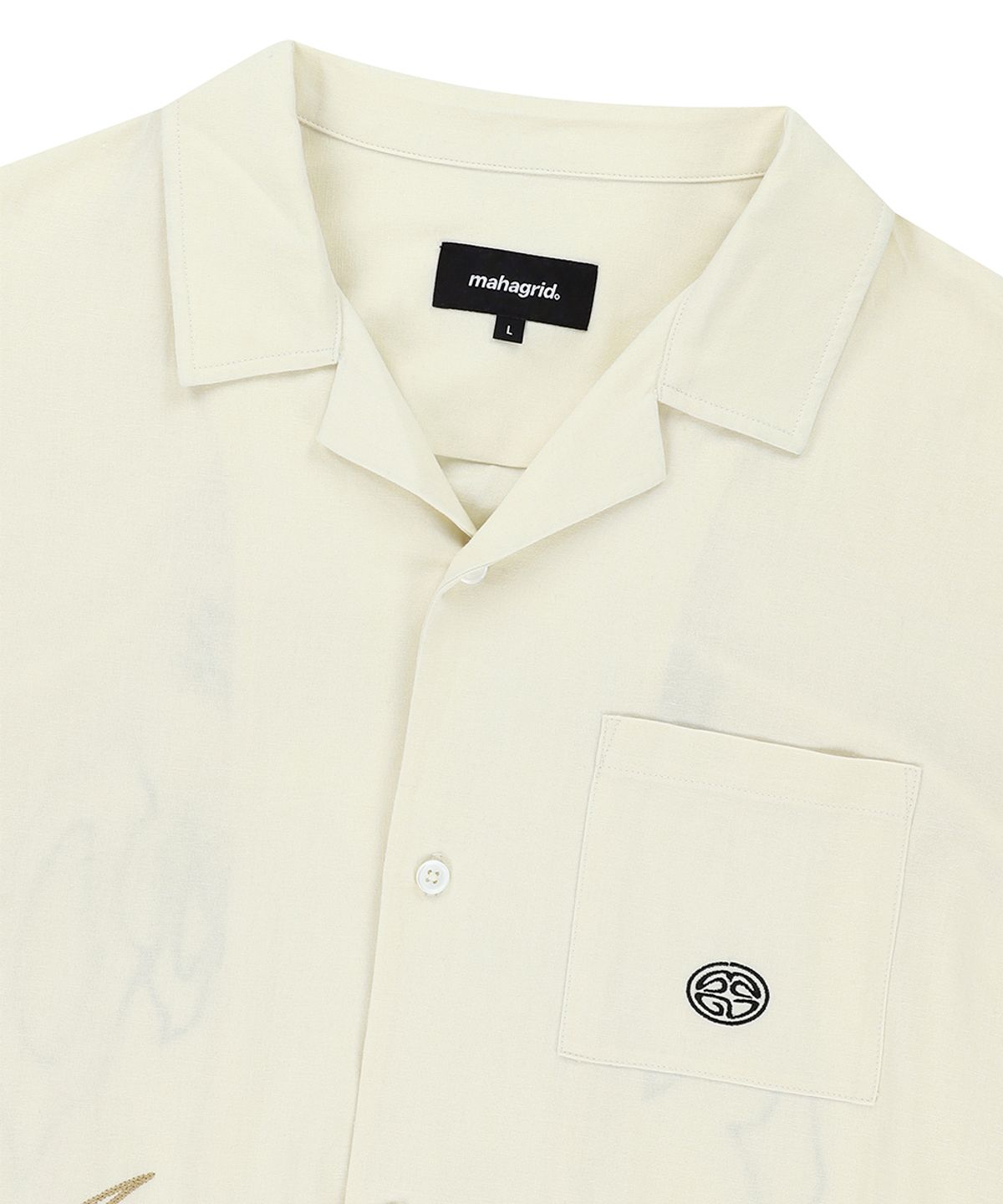 마하그리드(MAHAGRID) MULTI-LOGO LINEN HALF SHIRT IVORY(MG2EMMW361A)