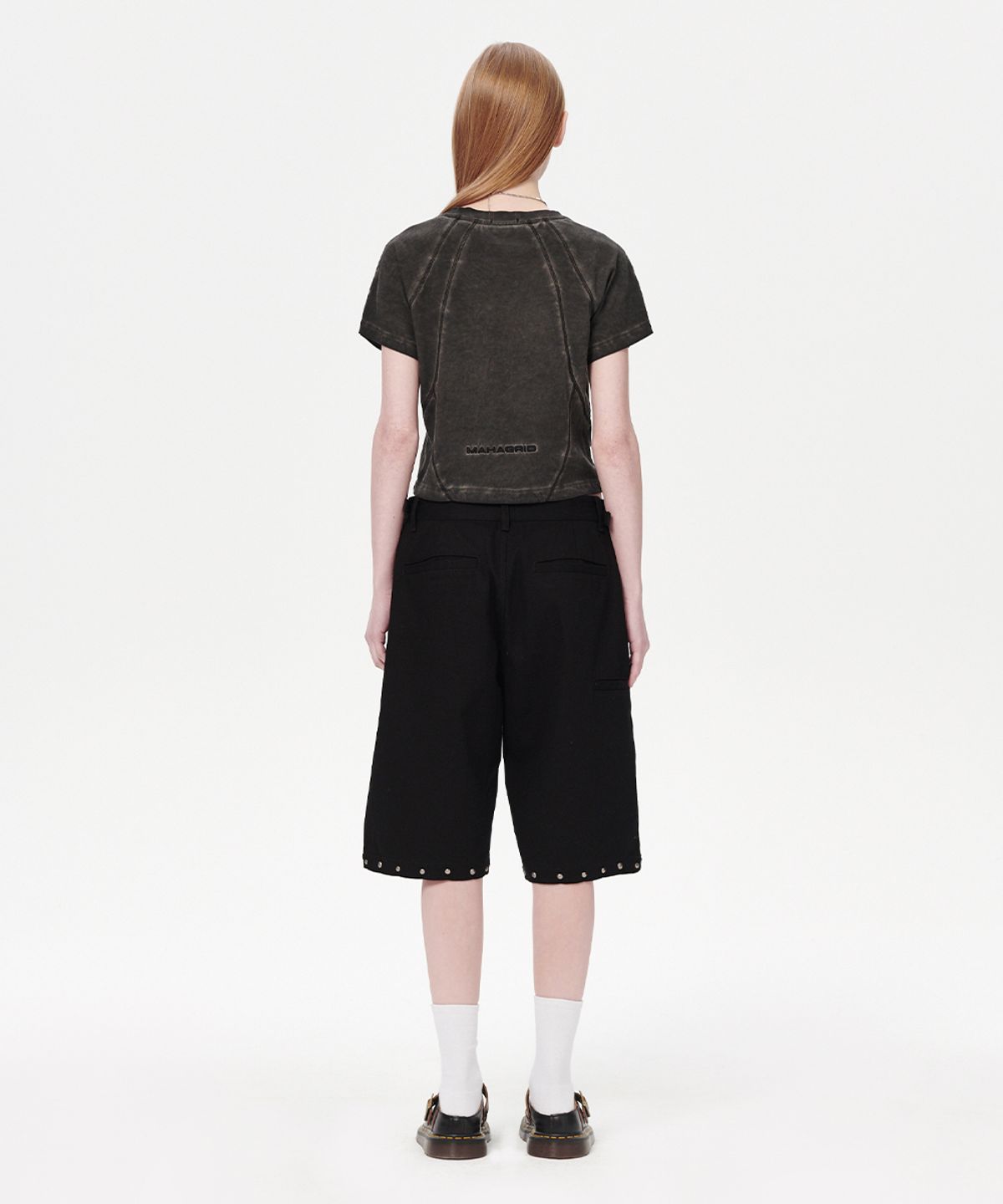 마하그리드(MAHAGRID) STUD BERMUDA CHINO SHORT BLACK(MG2EMMPA61A)