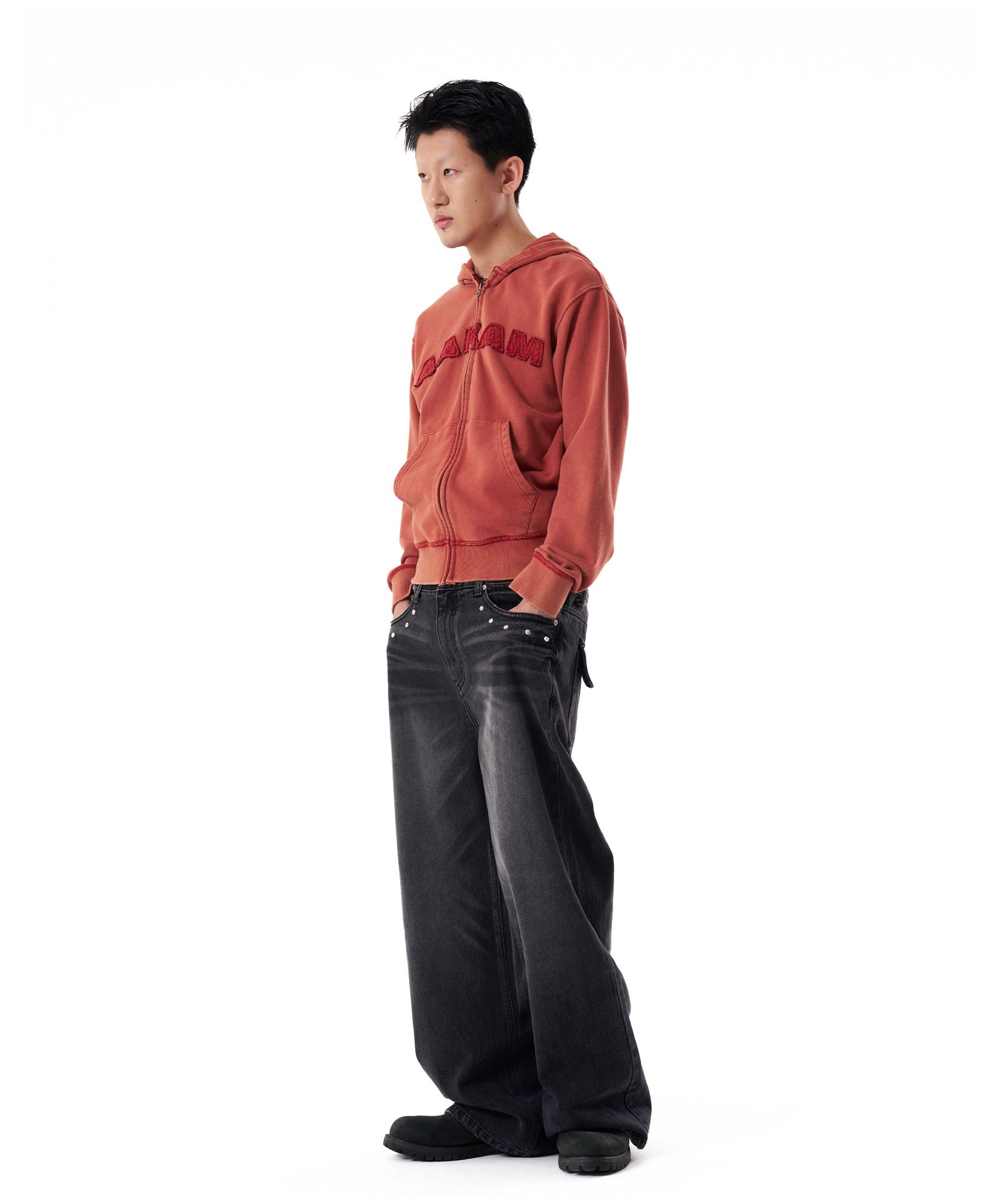 ★AAKAM★ Multi Studded Denim Pants MUSINSA | AAKAM Multi Studded Denim Pants (Brown)