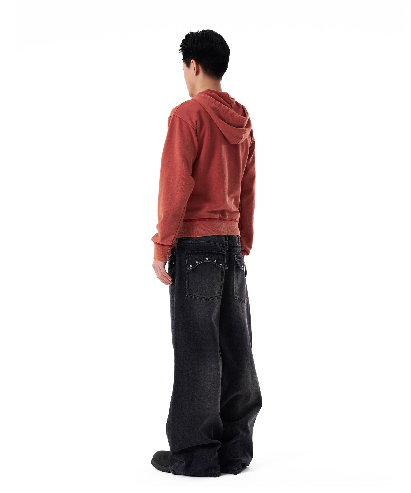 MUSINSA | AAKAM Multi Studded Denim Pants (Black)
