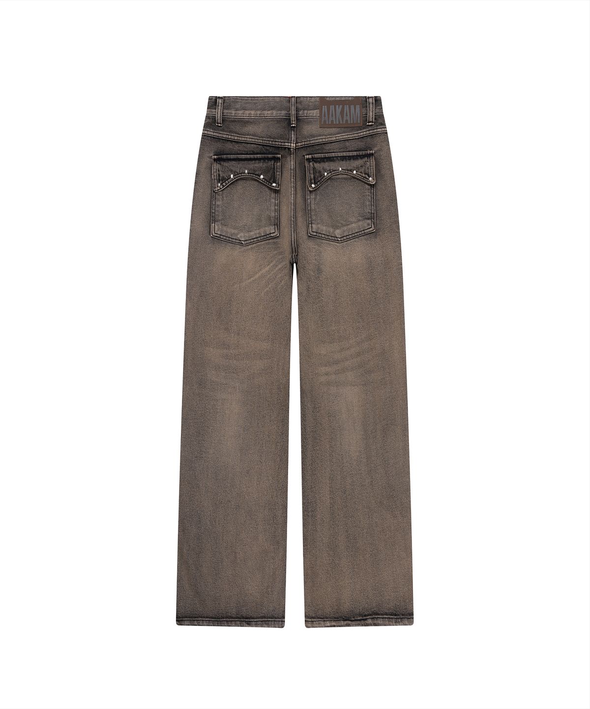 아캄(AAKAM) Multi Studded Denim Pants (Brown)
