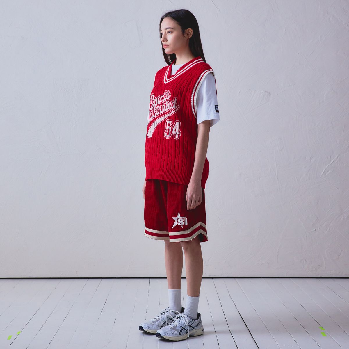 스포츠 일러스트레이티드(SPORTS ILLUSTRATED) BASKETBALL JERSEY KNIT VEST (RED)
