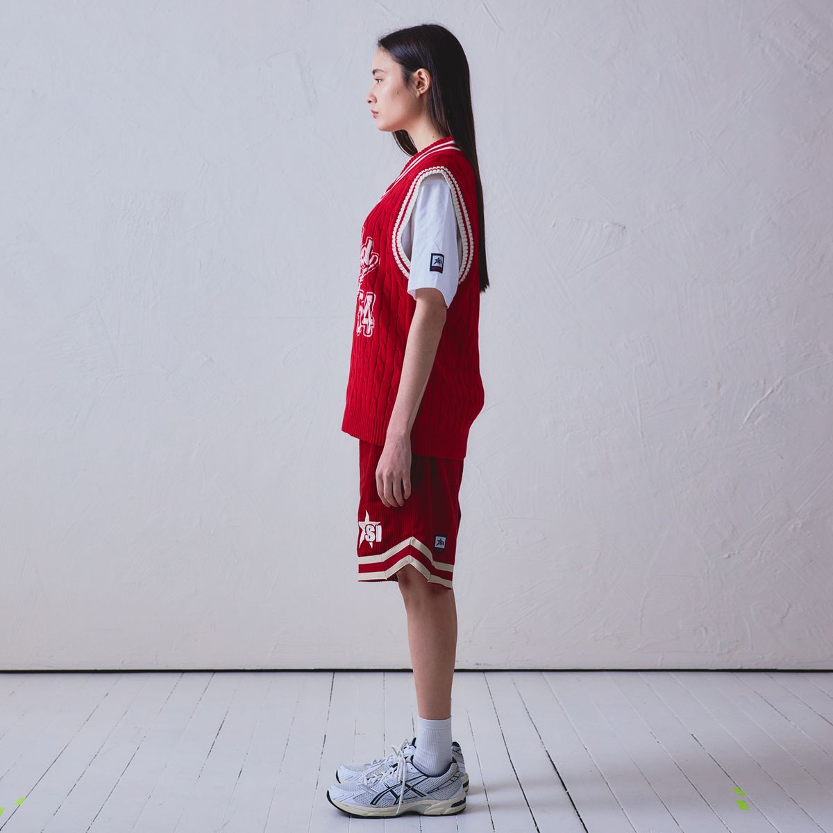 스포츠 일러스트레이티드(SPORTS ILLUSTRATED) BASKETBALL JERSEY KNIT VEST (RED)