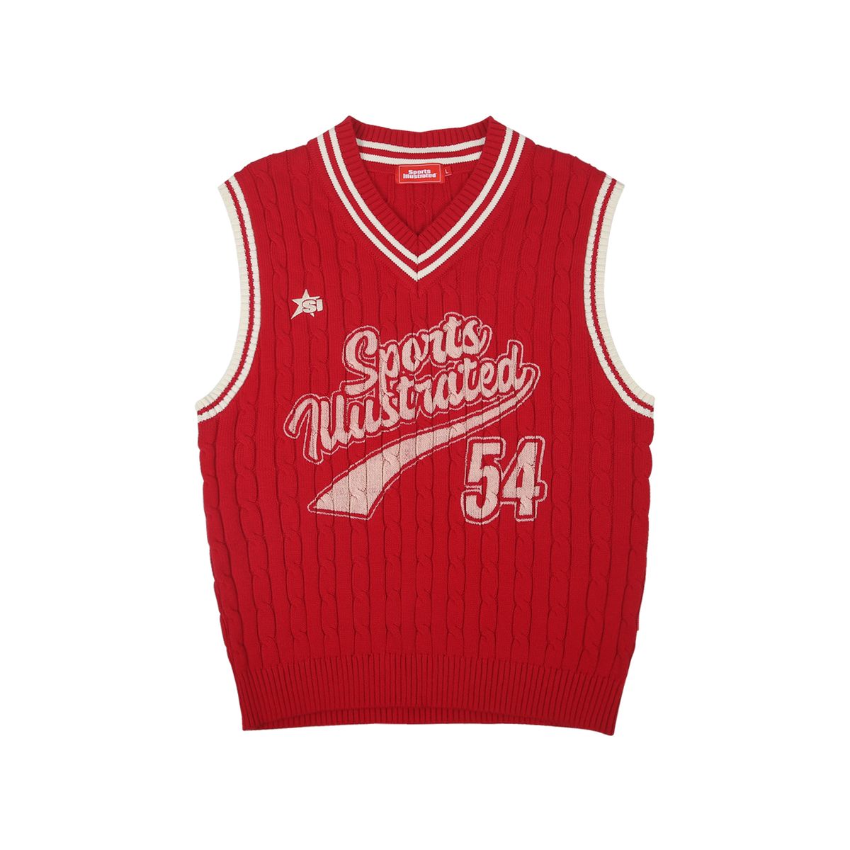 스포츠 일러스트레이티드(SPORTS ILLUSTRATED) BASKETBALL JERSEY KNIT VEST (RED)
