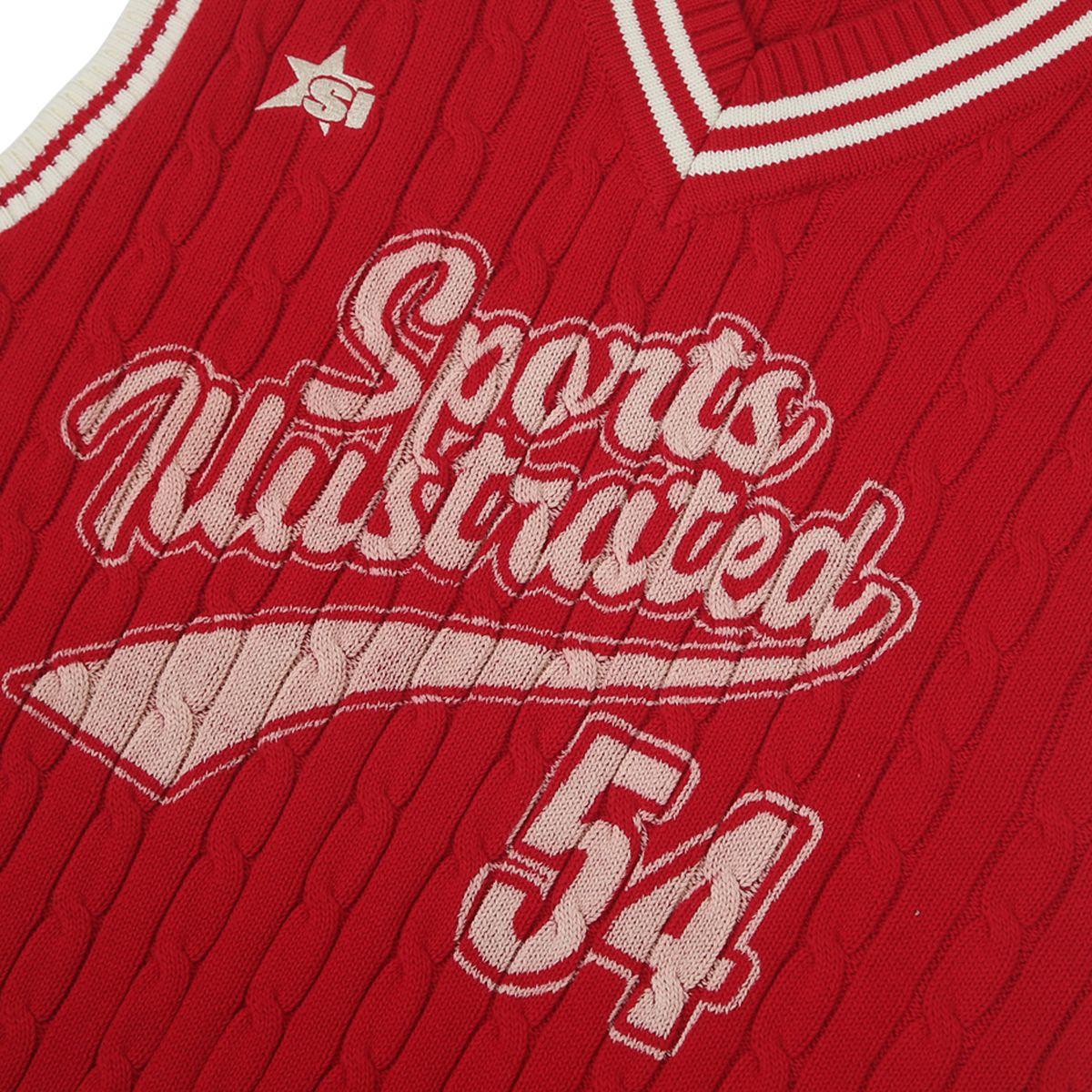 스포츠 일러스트레이티드(SPORTS ILLUSTRATED) BASKETBALL JERSEY KNIT VEST (RED)