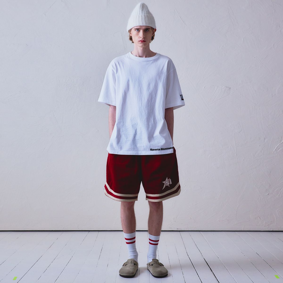 스포츠 일러스트레이티드(SPORTS ILLUSTRATED) BASKETBALL LAYERED HALF SLEEVE (WHITE)
