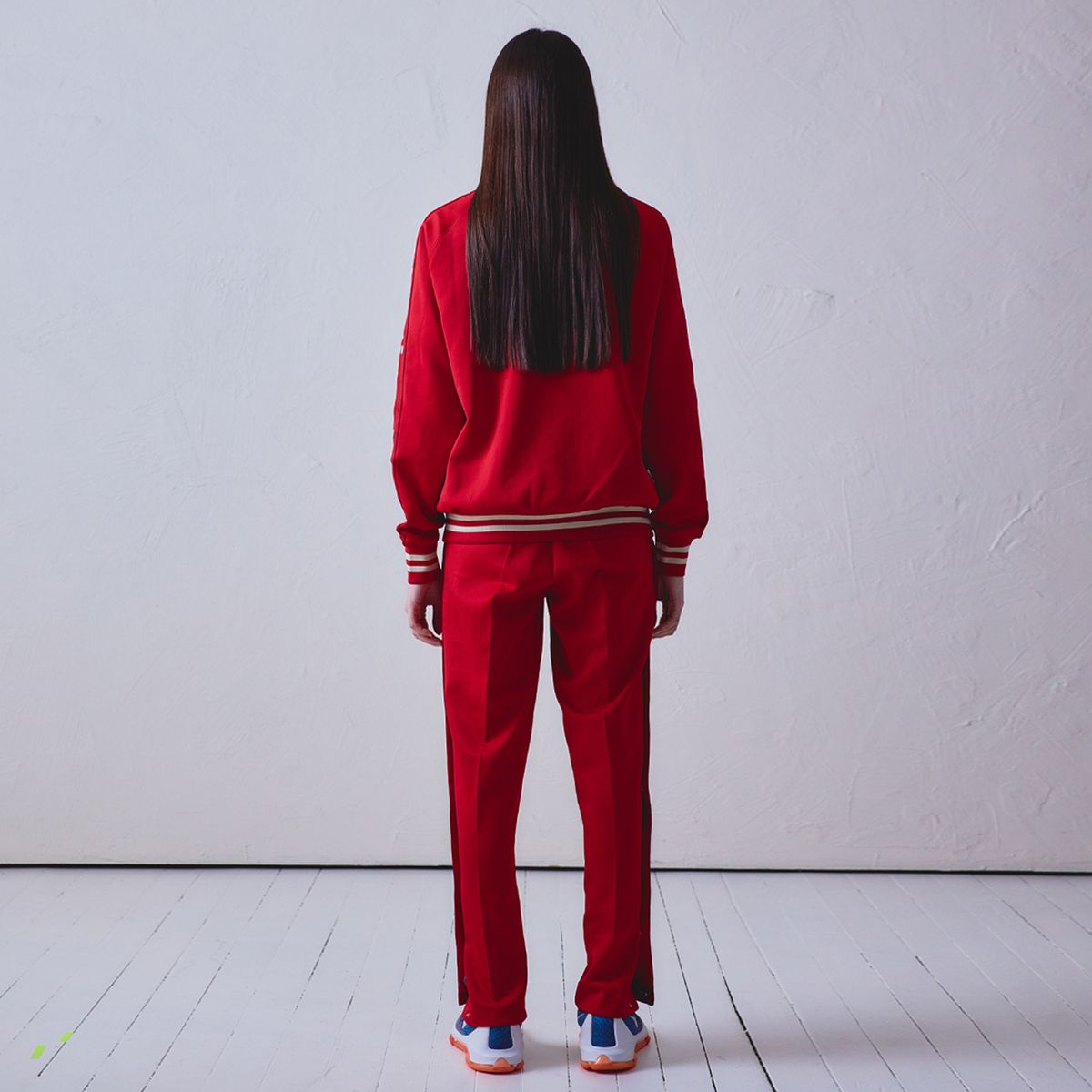 스포츠 일러스트레이티드(SPORTS ILLUSTRATED) BASKETBALL SIDE BUTTON TRACK TOP (RED)