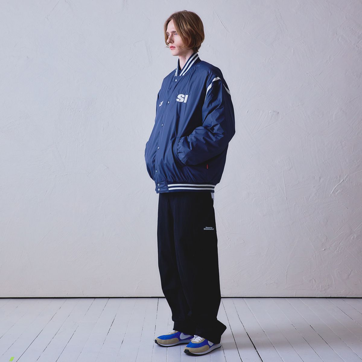 스포츠 일러스트레이티드(SPORTS ILLUSTRATED) BASKETBALL VARSITY JACKET (DARK NAVY)