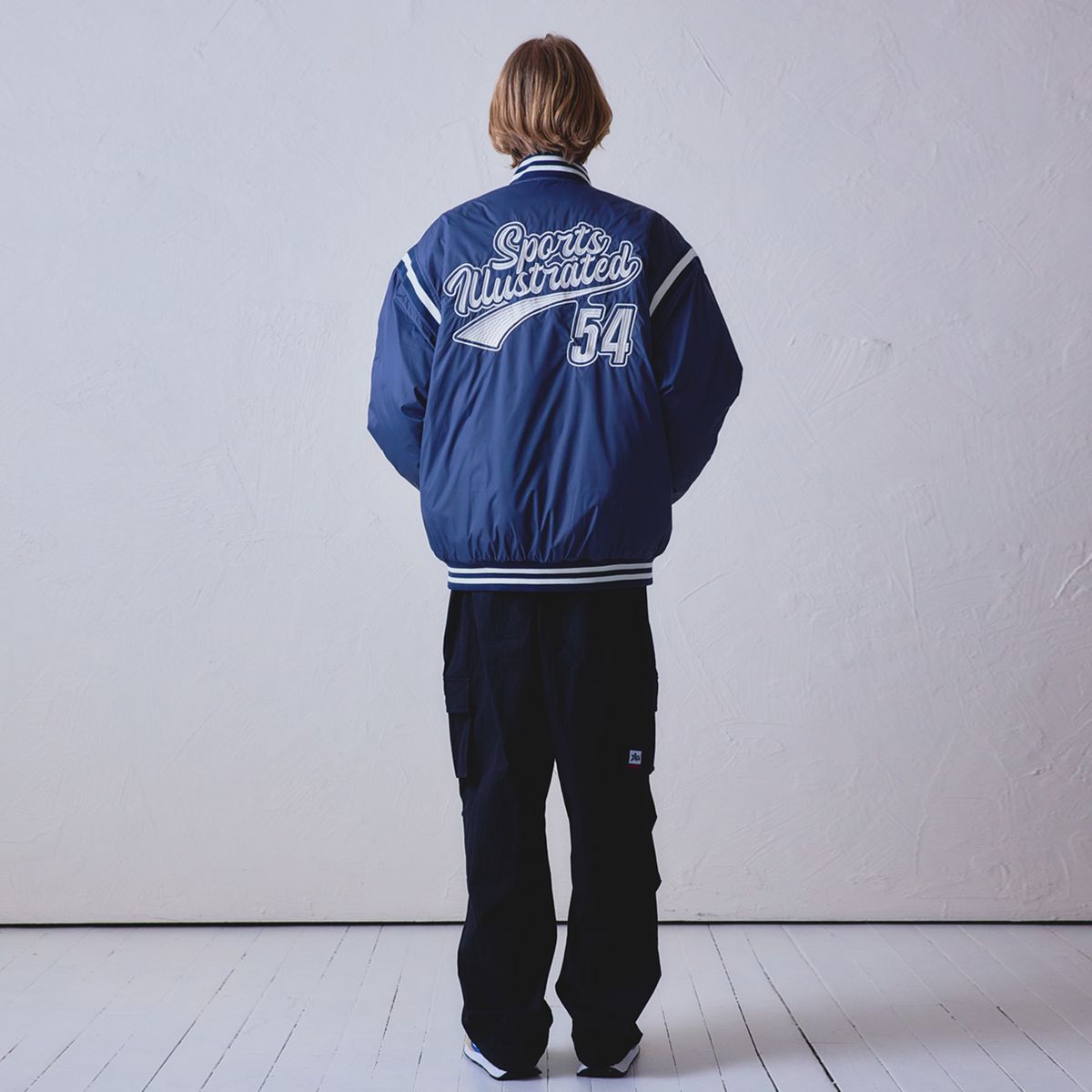 스포츠 일러스트레이티드(SPORTS ILLUSTRATED) BASKETBALL VARSITY JACKET (DARK NAVY)