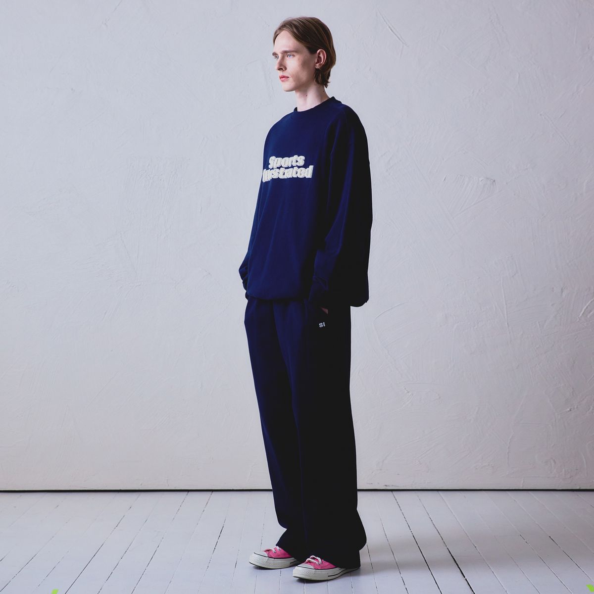 스포츠 일러스트레이티드(SPORTS ILLUSTRATED) BASKETBALL ICON LOGO LOUNGE PANTS (DARK NAVY)