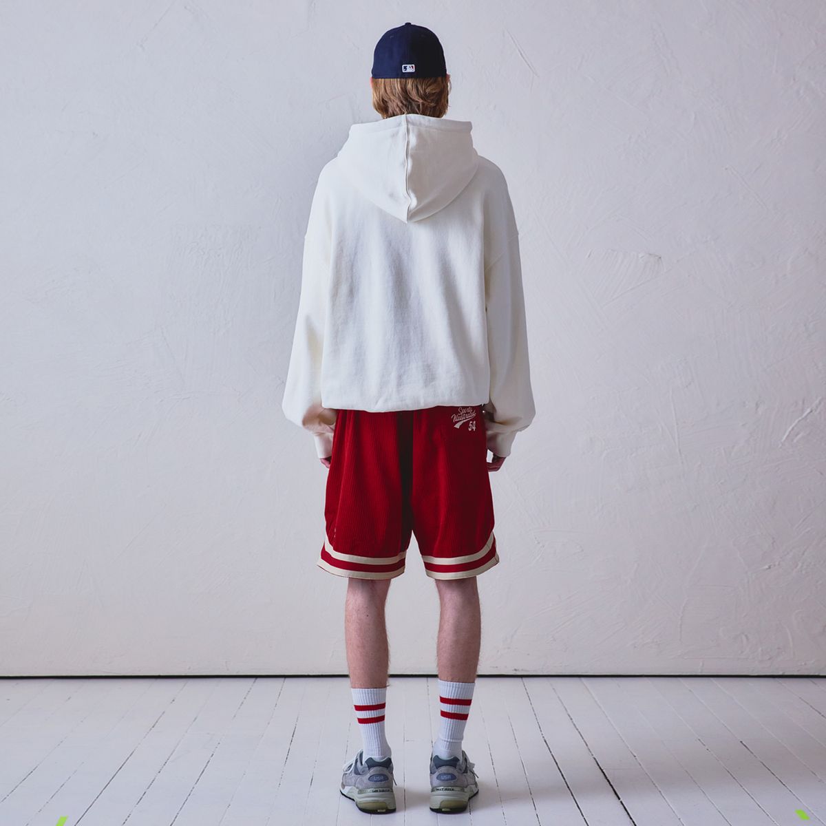 스포츠 일러스트레이티드(SPORTS ILLUSTRATED) BASKETBALL CORDUROY HALF PANTS (RED)