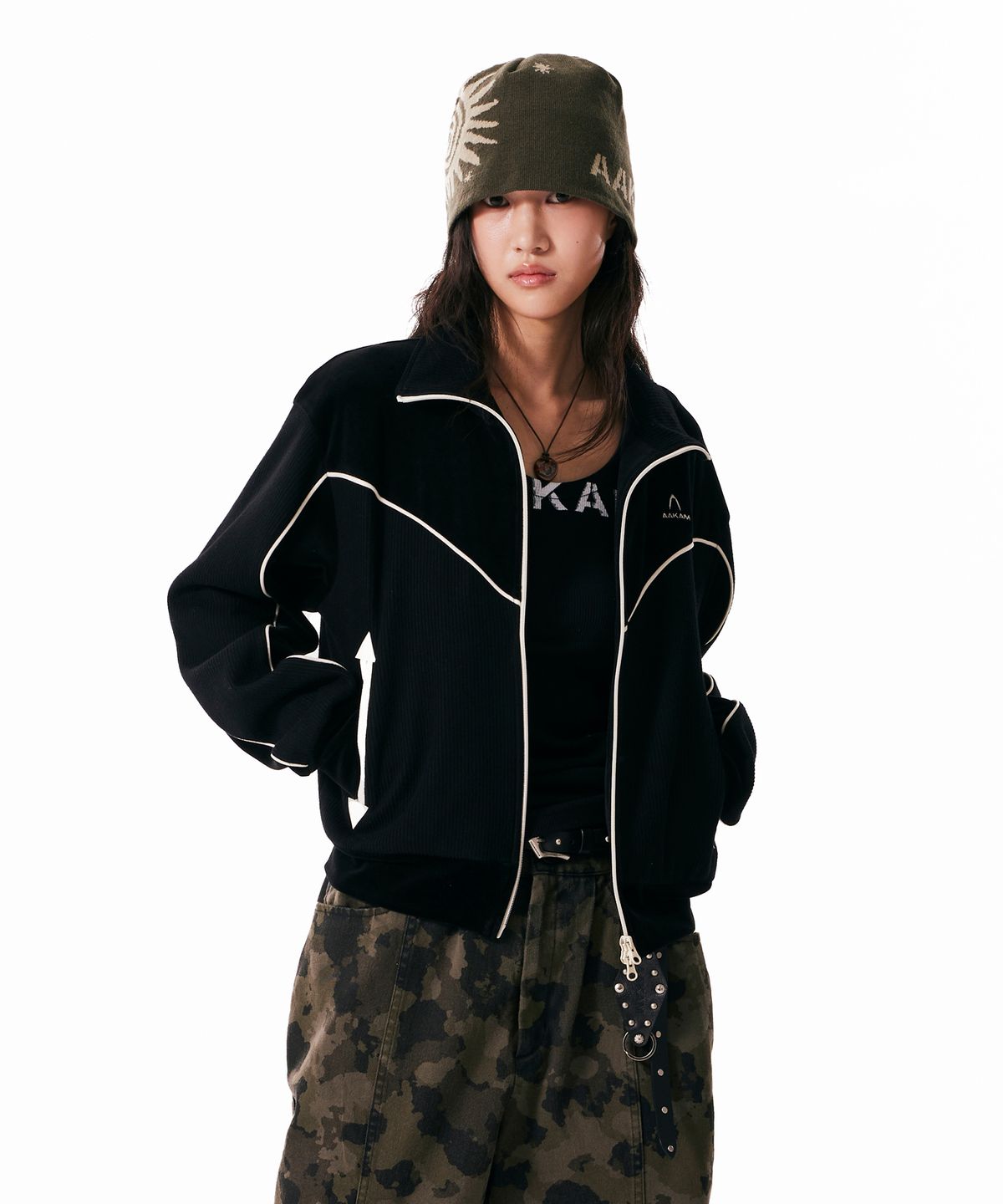 아캄(AAKAM) Western Piping Track Jacket (Black)