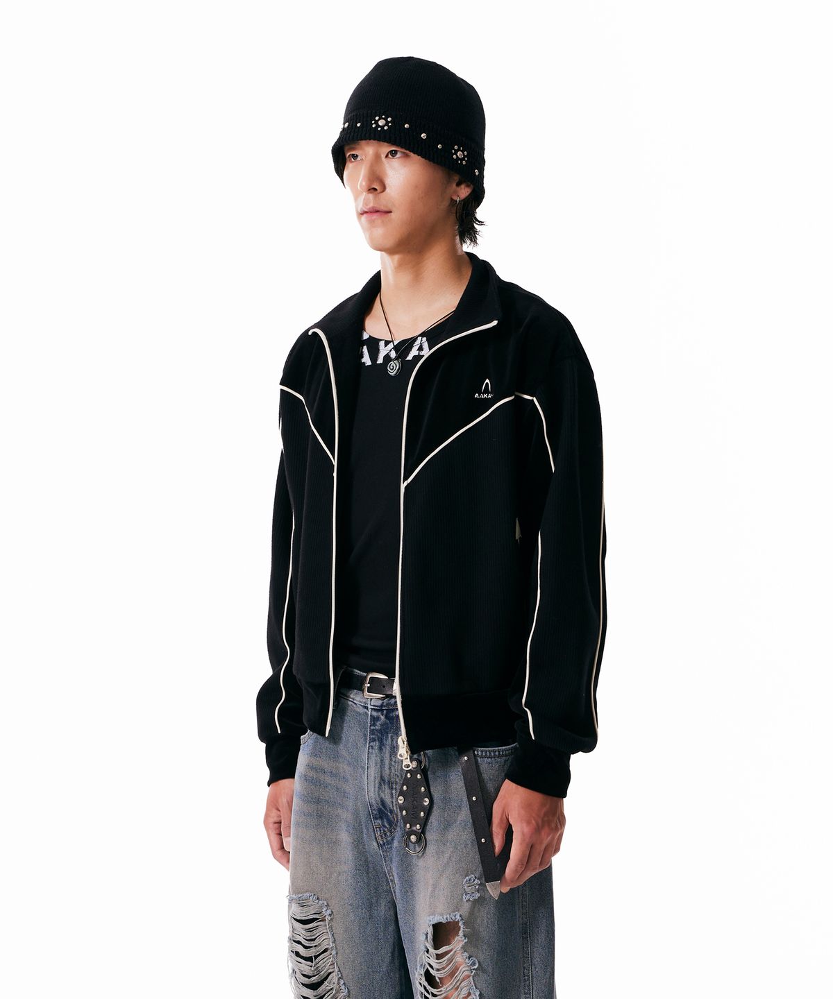 아캄(AAKAM) Western Piping Track Jacket (Black)