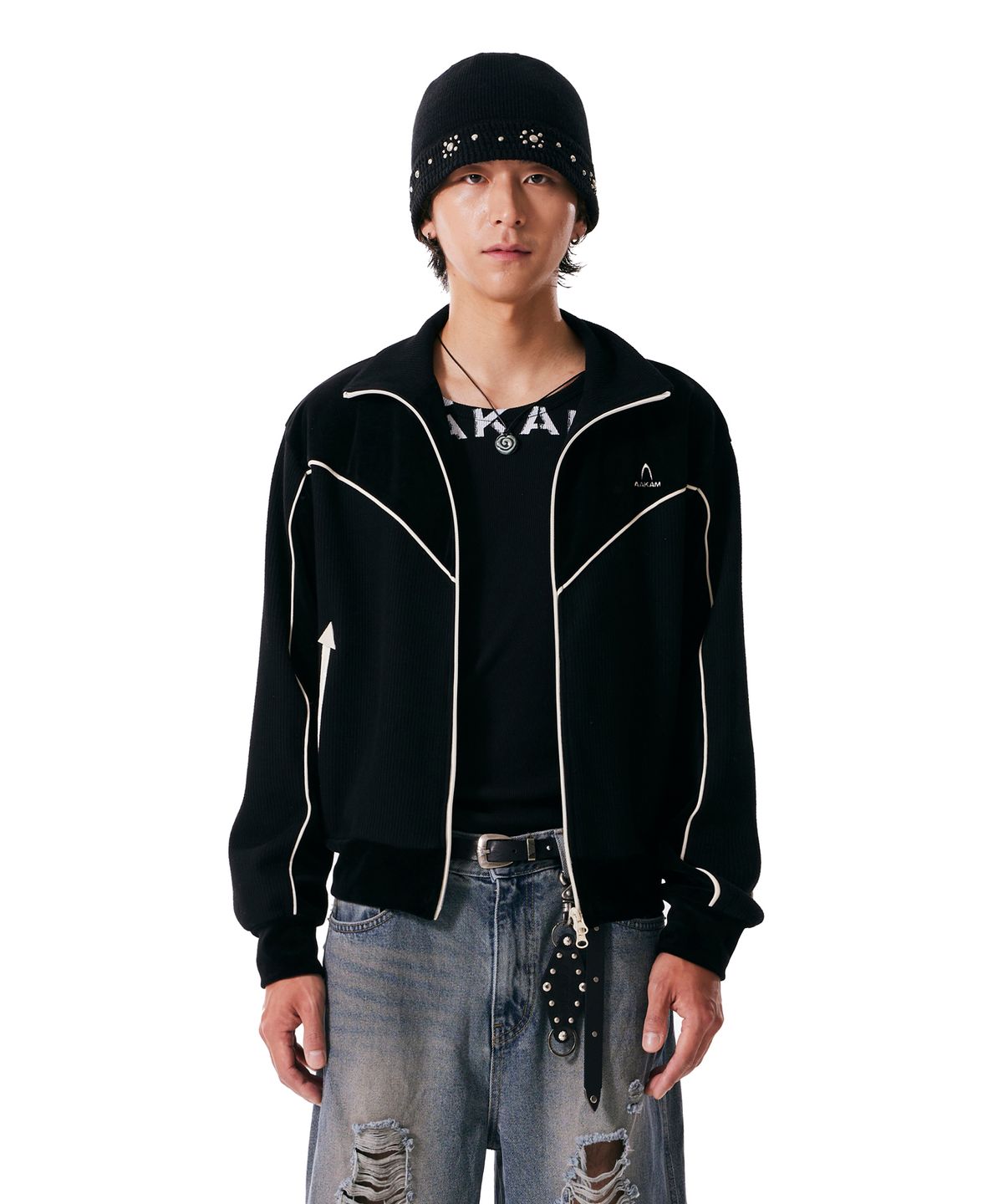 아캄(AAKAM) Western Piping Track Jacket (Black)