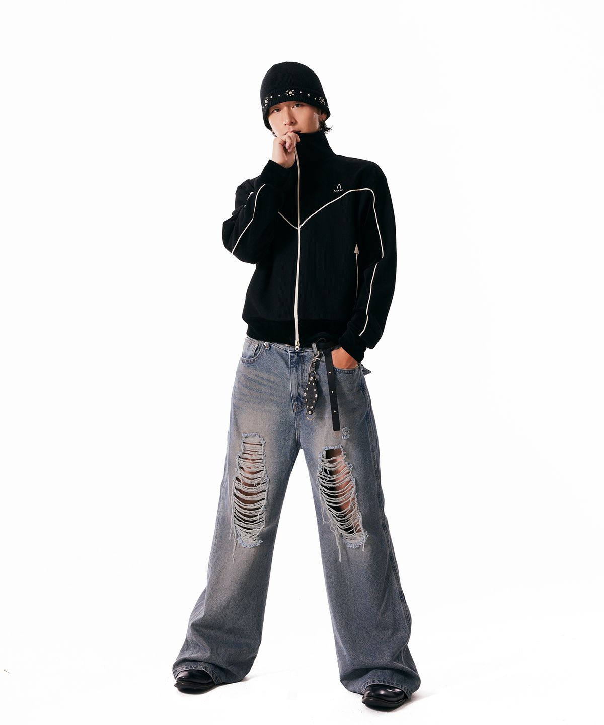 아캄(AAKAM) Western Piping Track Jacket (Black)