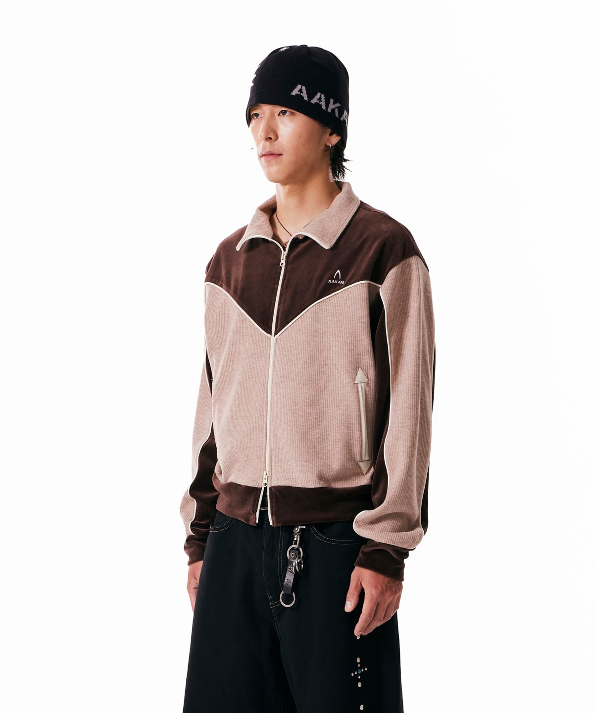 아캄(AAKAM) Western Piping Track Jacket (Brown)