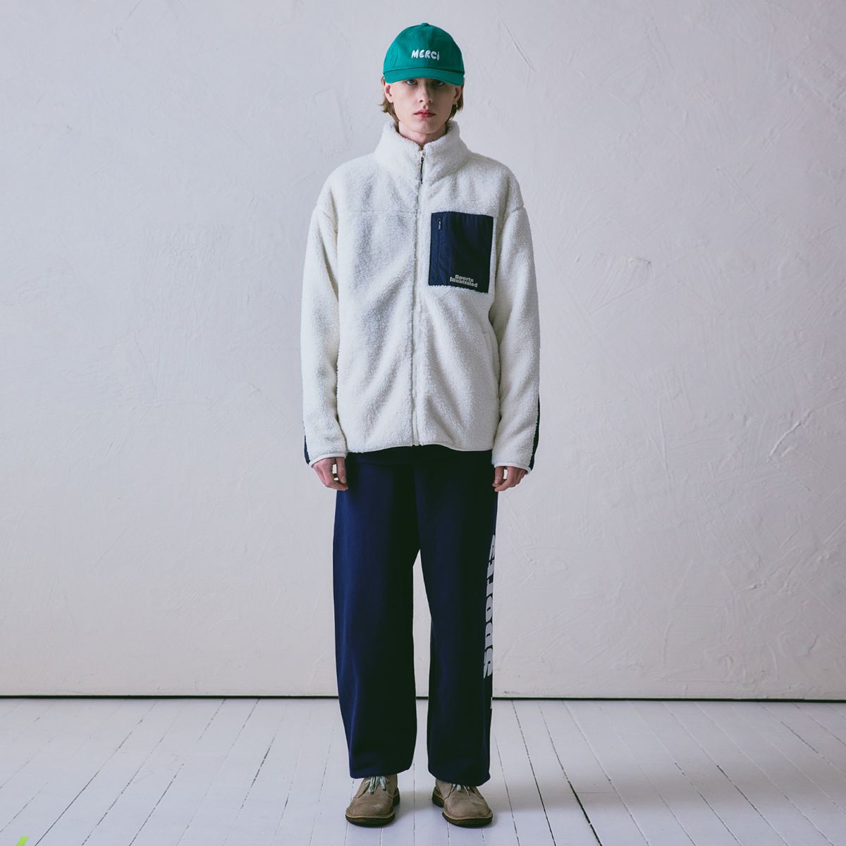 스포츠 일러스트레이티드(SPORTS ILLUSTRATED) BASKETBALL OUTDOOR FLEECE JACKET (IVORY)