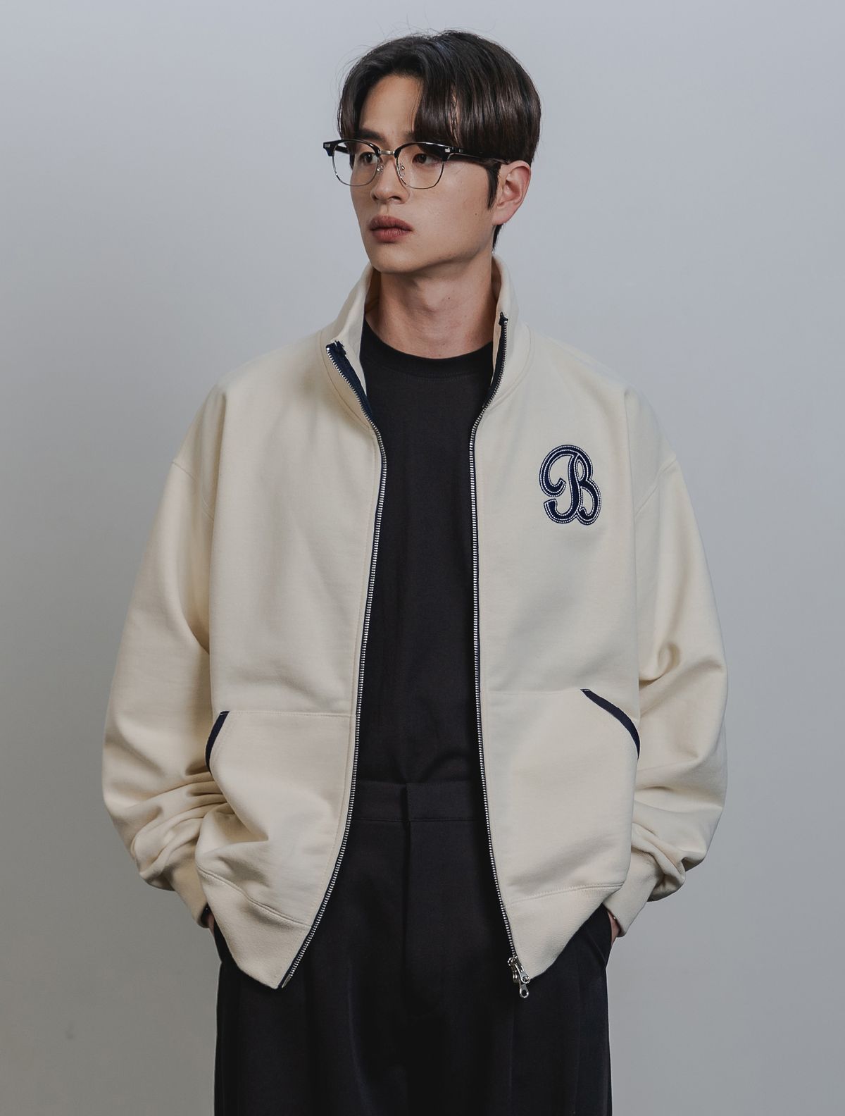 바켄(BAKKEN) B WAPPEN 스웨트 집업 BK7590_크림