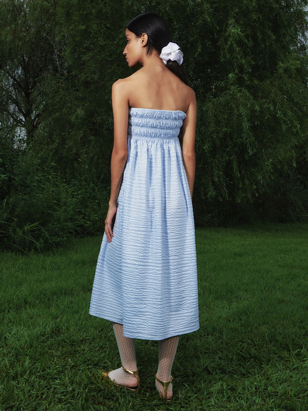 기준(KIJUN) EMMA Scrunch White Stripe