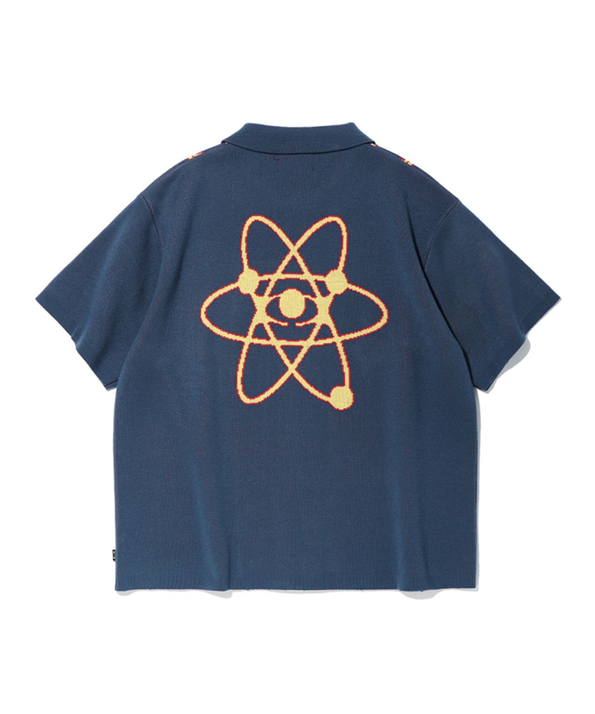 크리틱(CRITIC) HALF WORMHOLE KNIT ZIP-UP BLUE