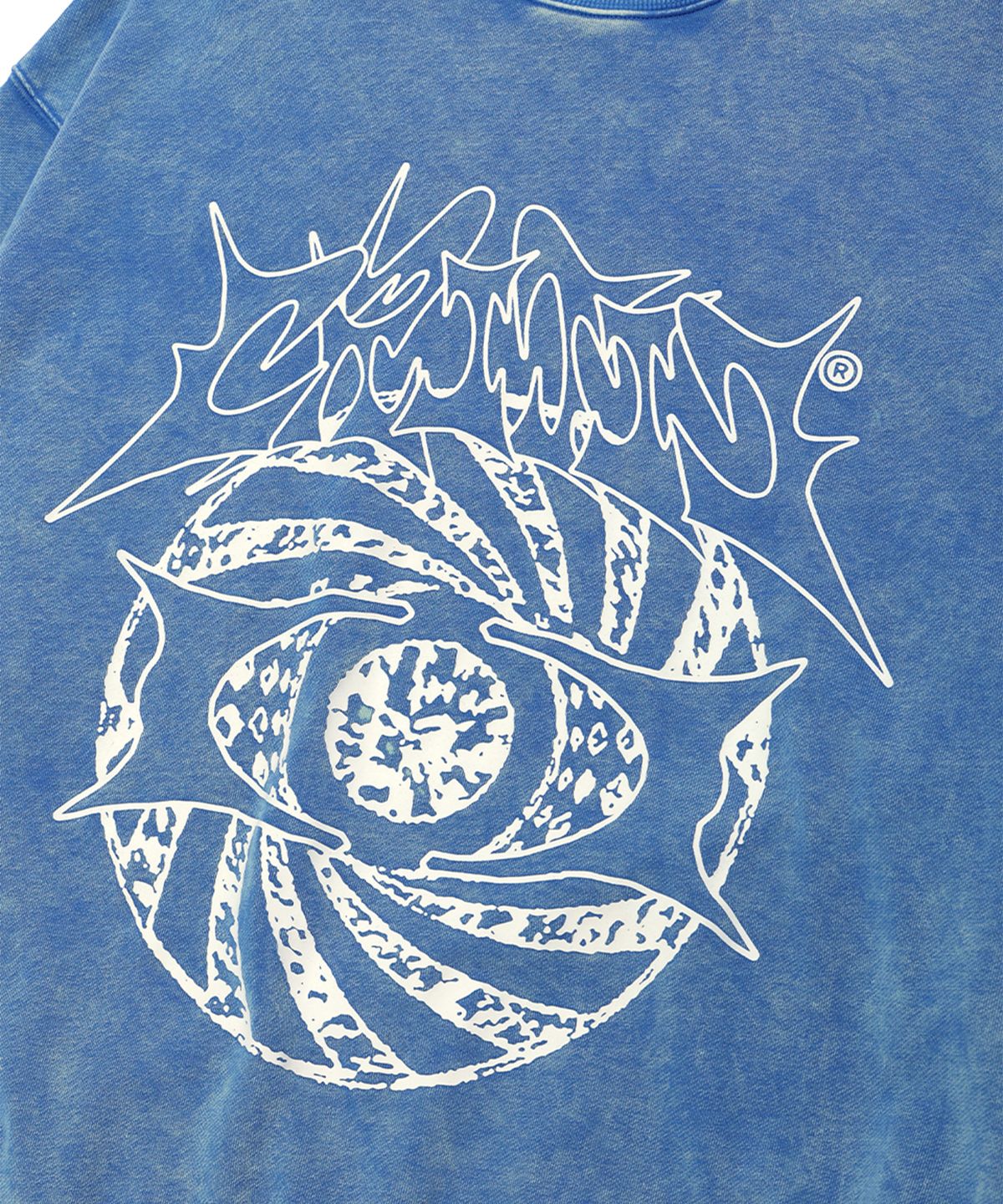 크리틱(CRITIC) WORMHOLE SNOW DYEING SWEATSHIRTS BLUE